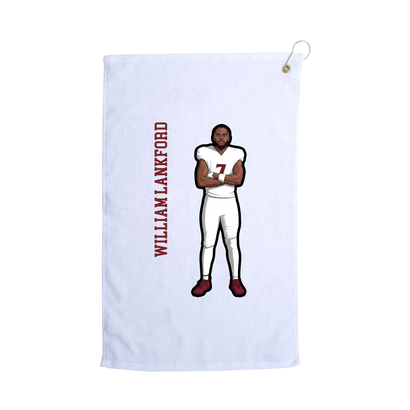 Golf Towel — Name Vertical in White
