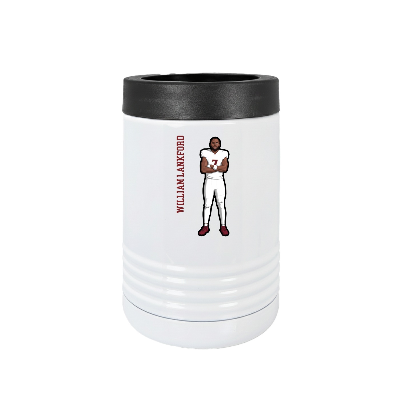 Beverage Holder — Name Vertical in White