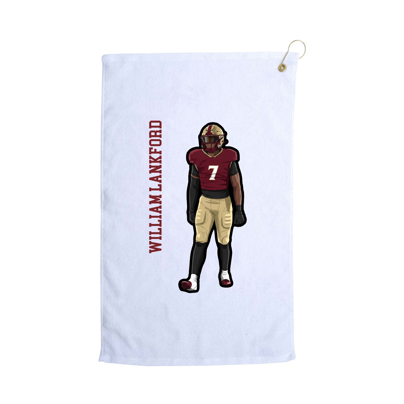 Golf Towel — Name Vertical in White