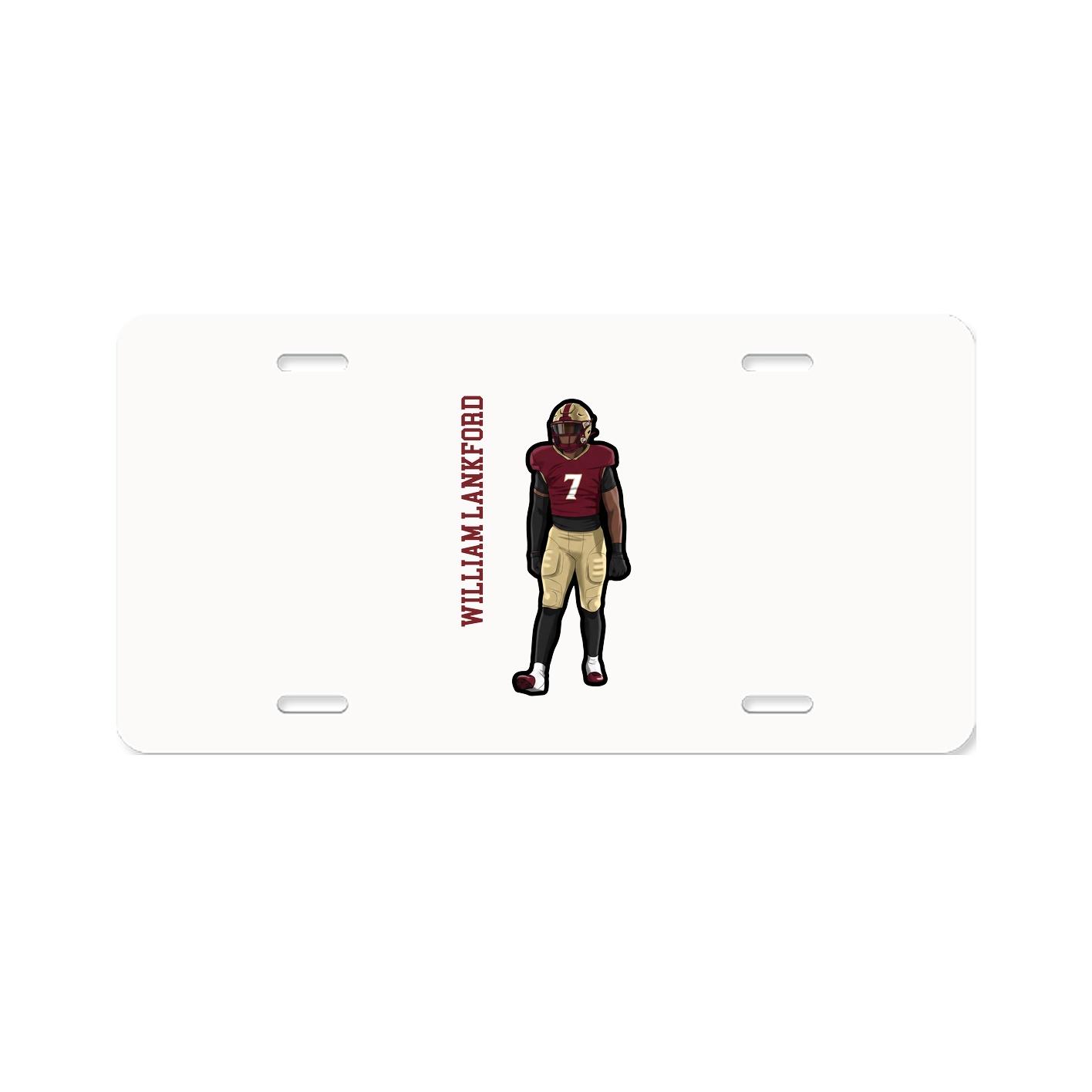 License Plate — Name Vertical in Classic