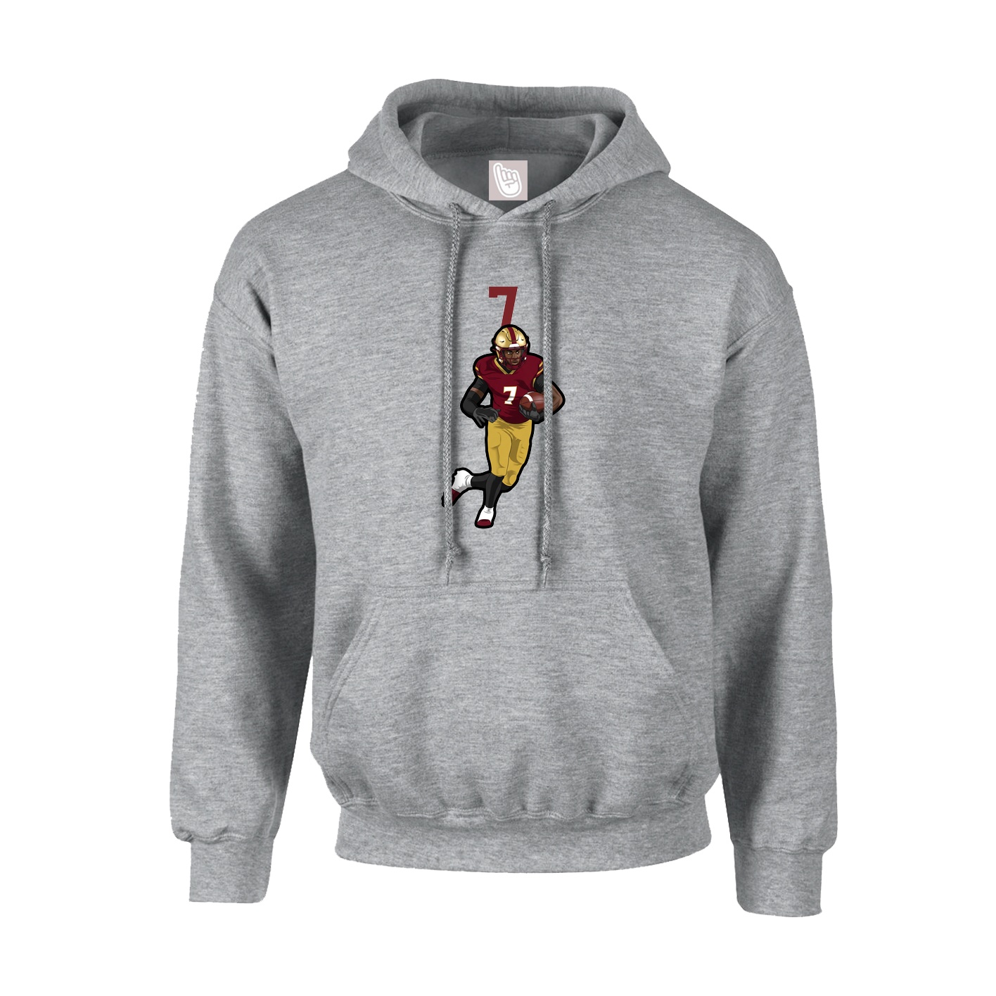 Hoodie — Number Top in Grey