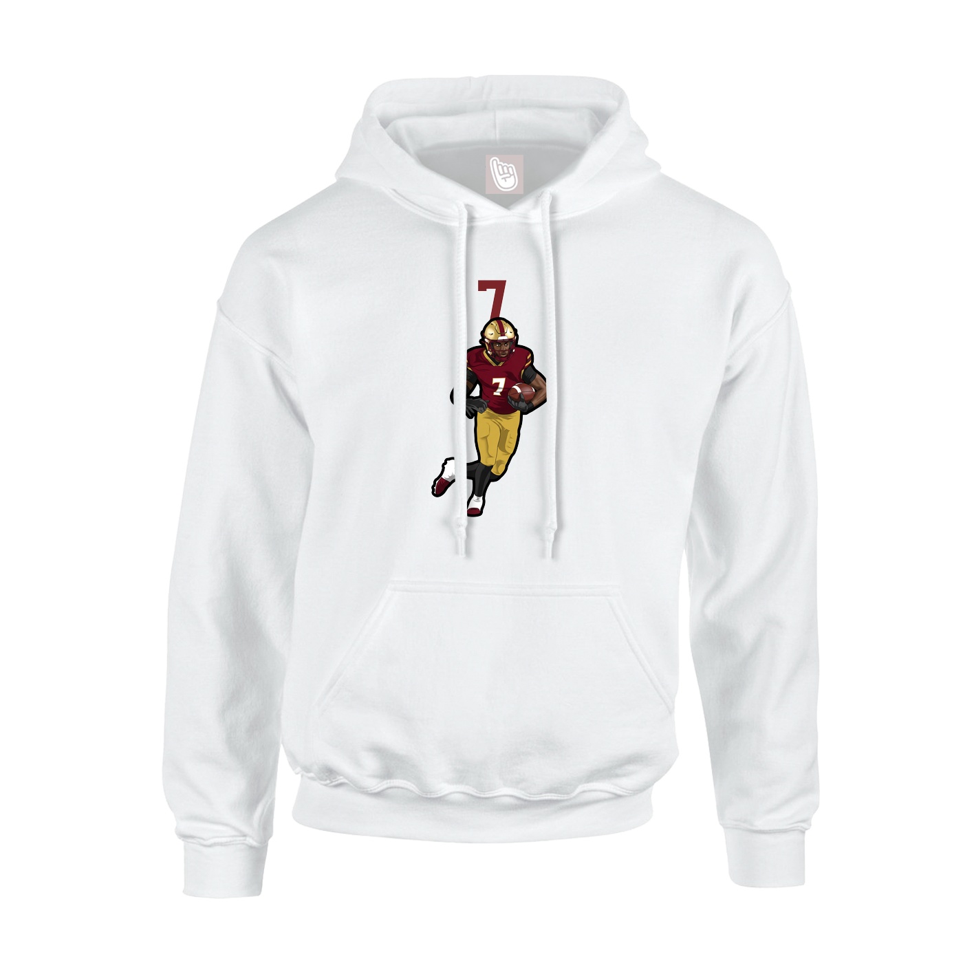 Youth Hoodie — Number Top in White