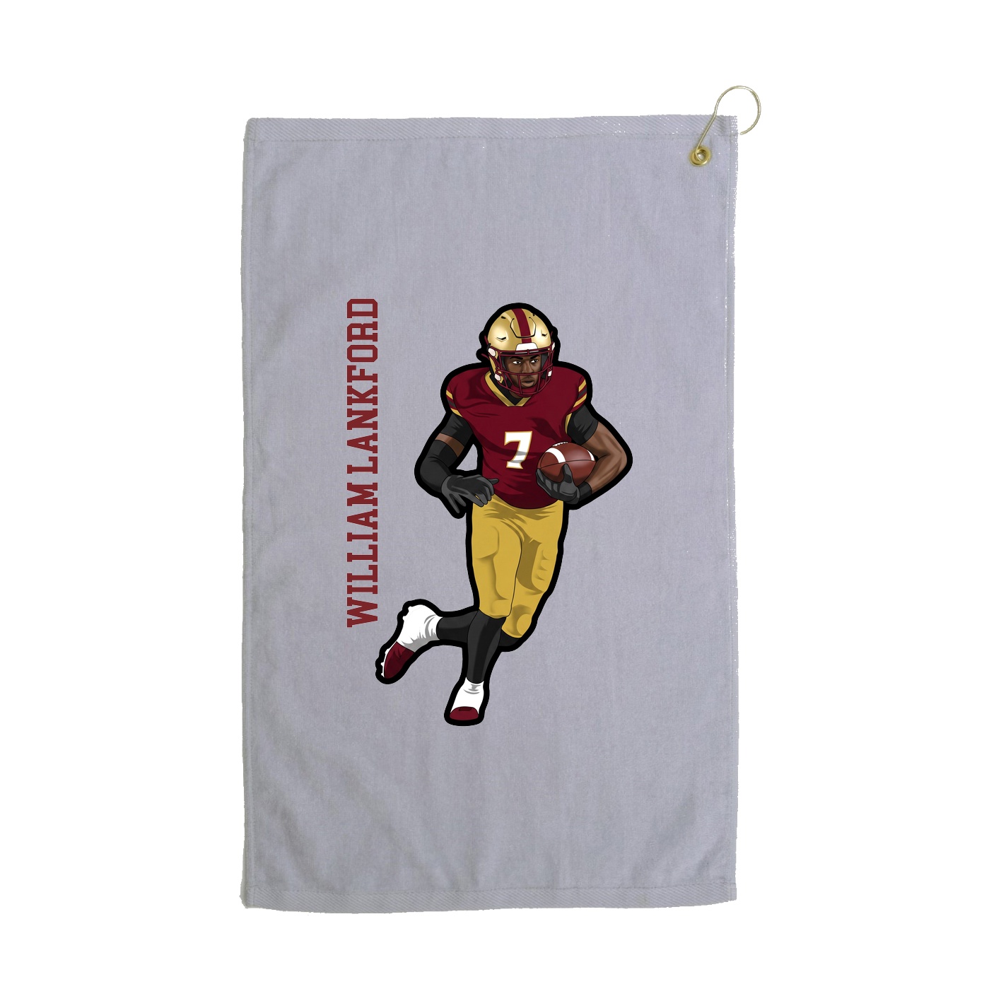Golf Towel — Name Vertical in Grey