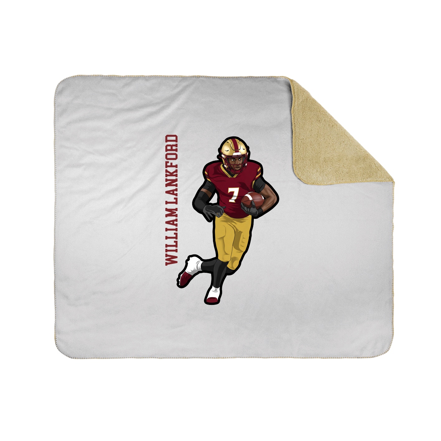 Throw Blanket — Name Vertical in White