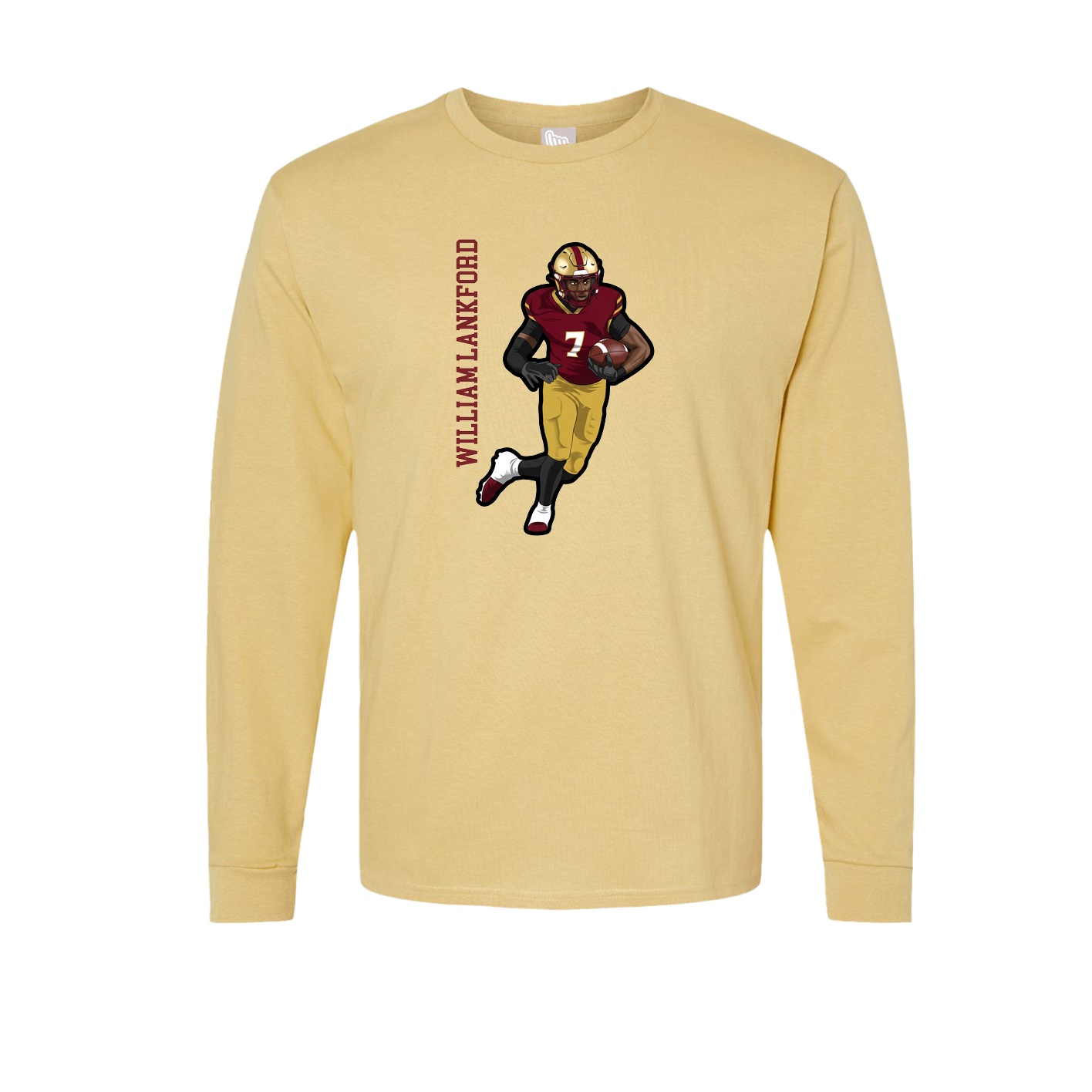Long Sleeve Tee — Name Vertical in Vegas Gold