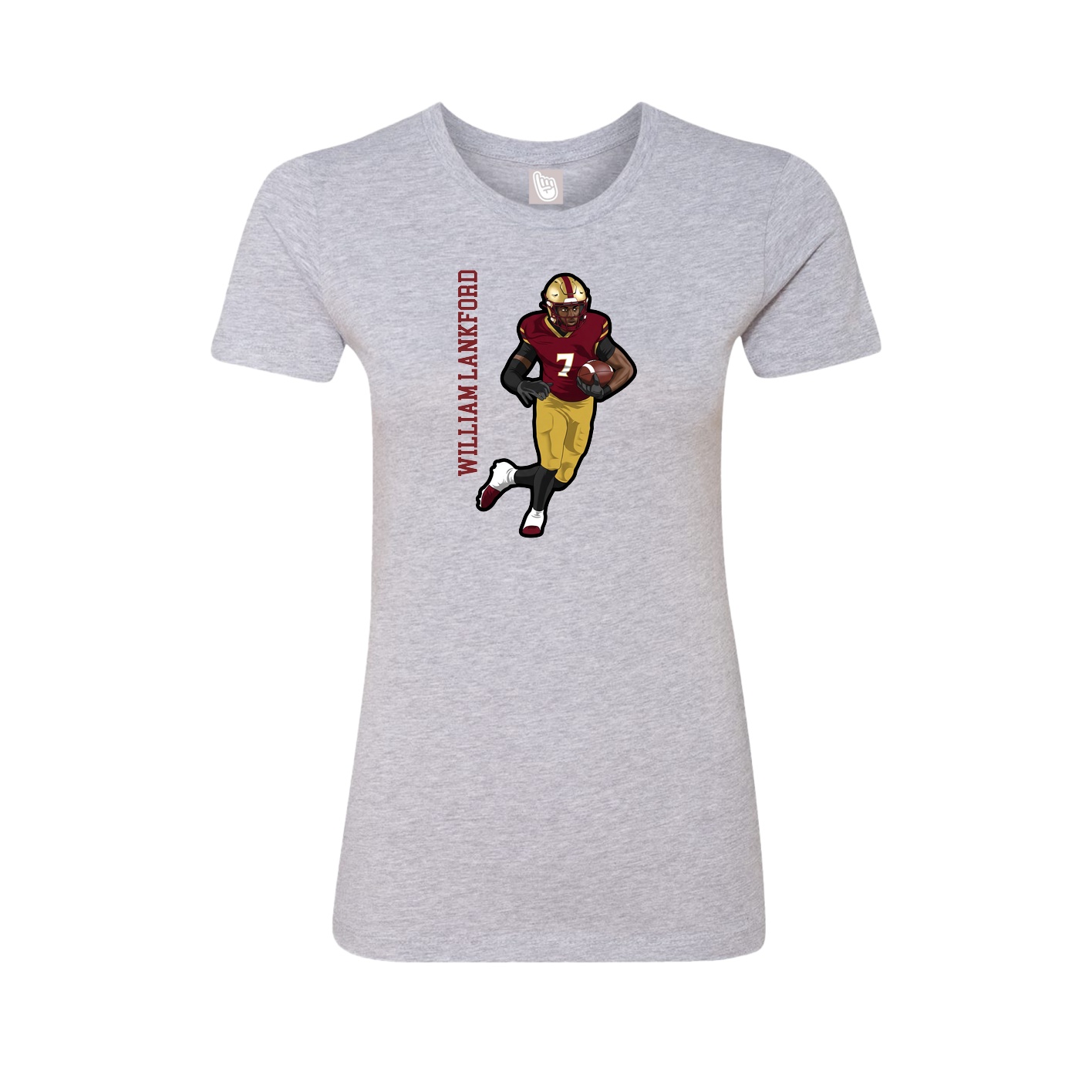 Womens Tee — Name Vertical in Grey