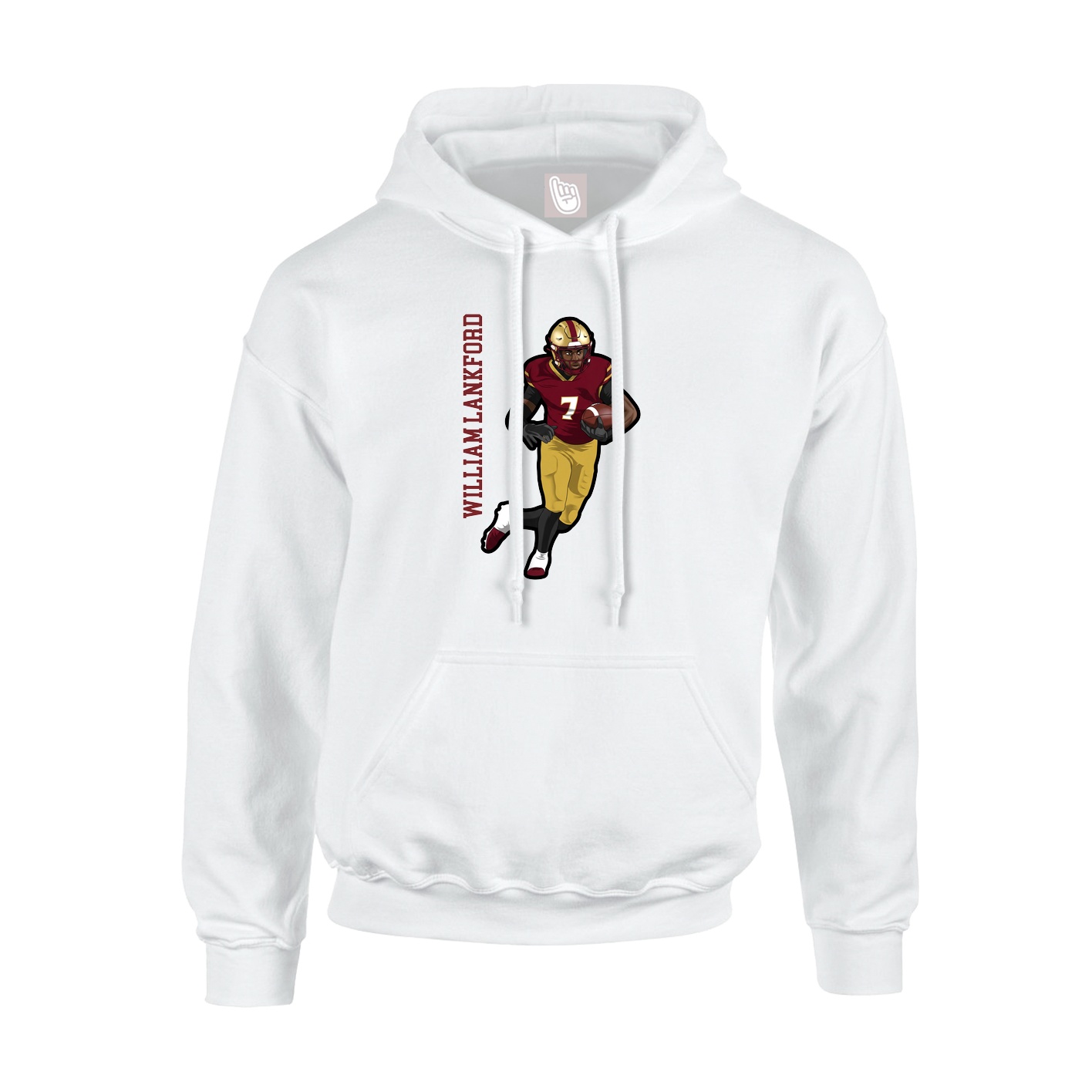Youth Hoodie — Name Vertical in White