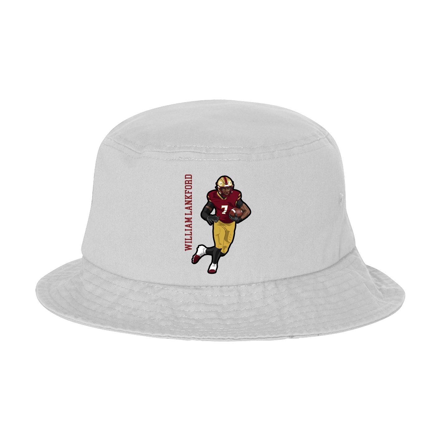 Bucket Cap — Name Vertical in White
