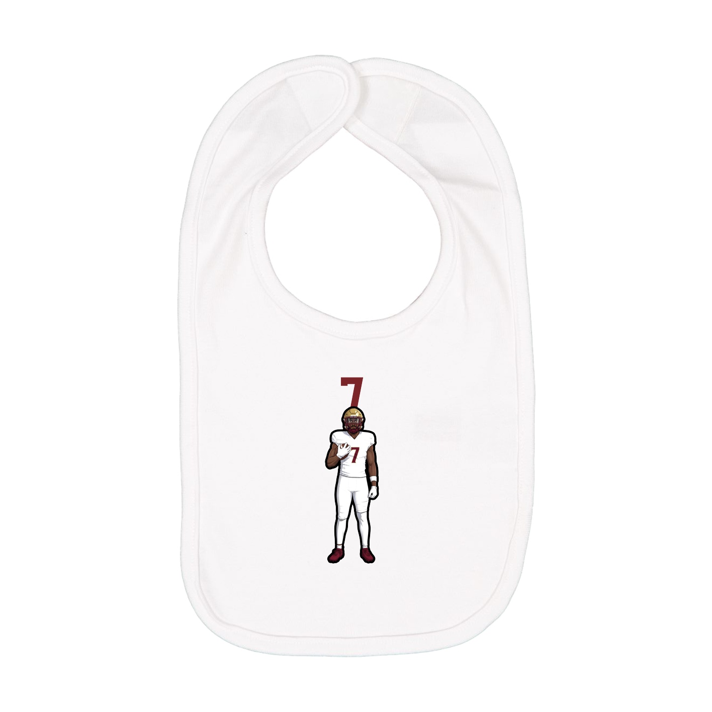 Infant Bib — Number Top in White