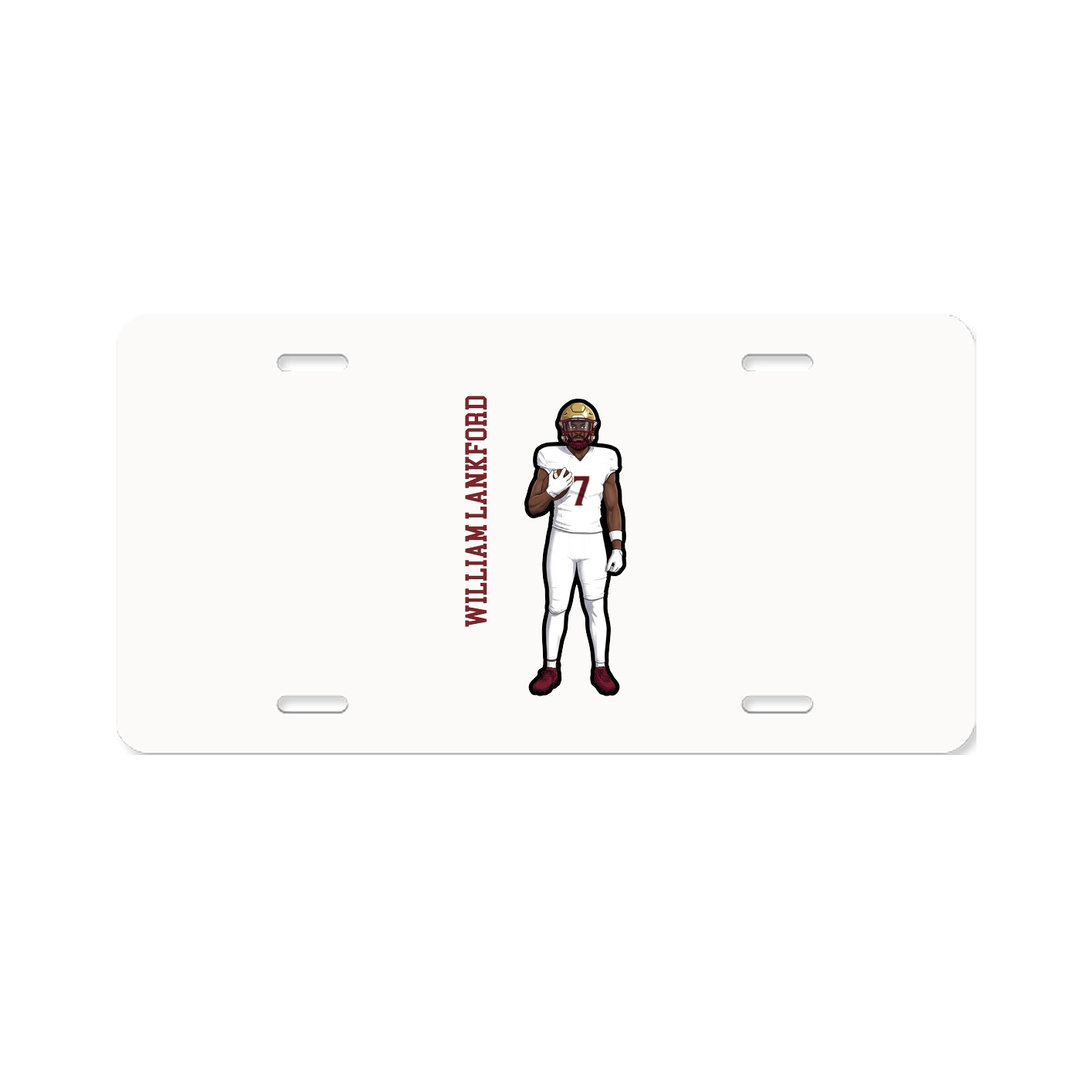 License Plate — Name Vertical in Classic