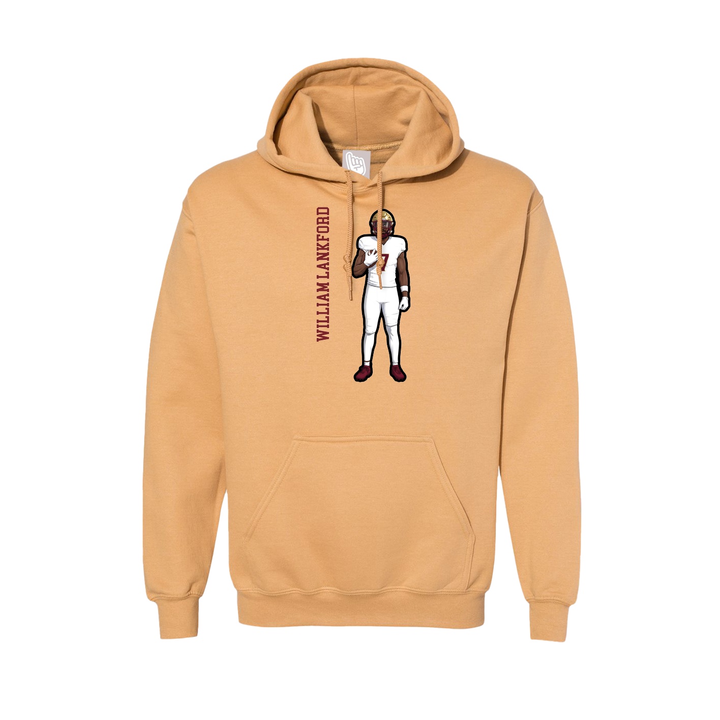 Hoodie — Name Vertical in Vegas Gold