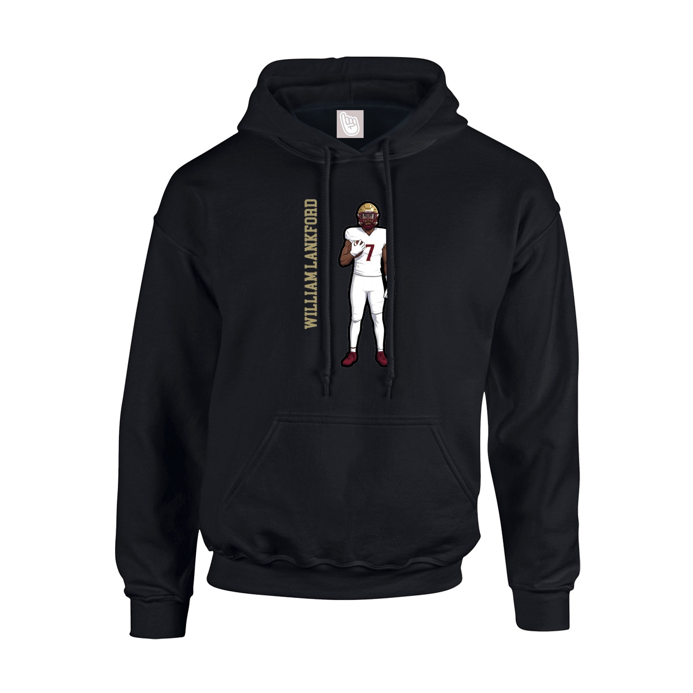 Youth Hoodie — Name Vertical in Black