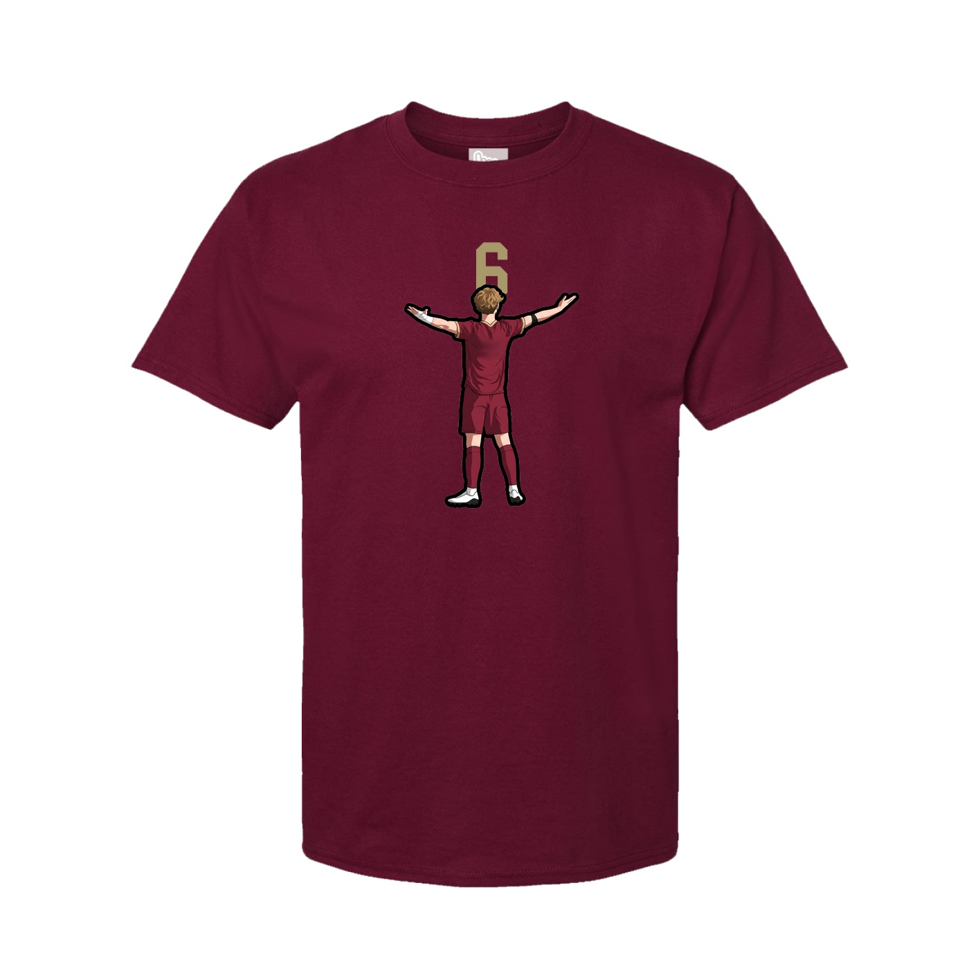 Youth Tee — Number Top in Cardinal