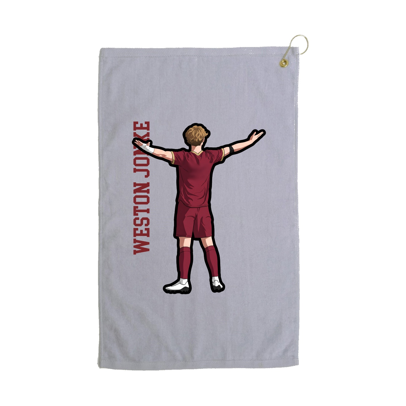 Golf Towel — Name Vertical in Grey