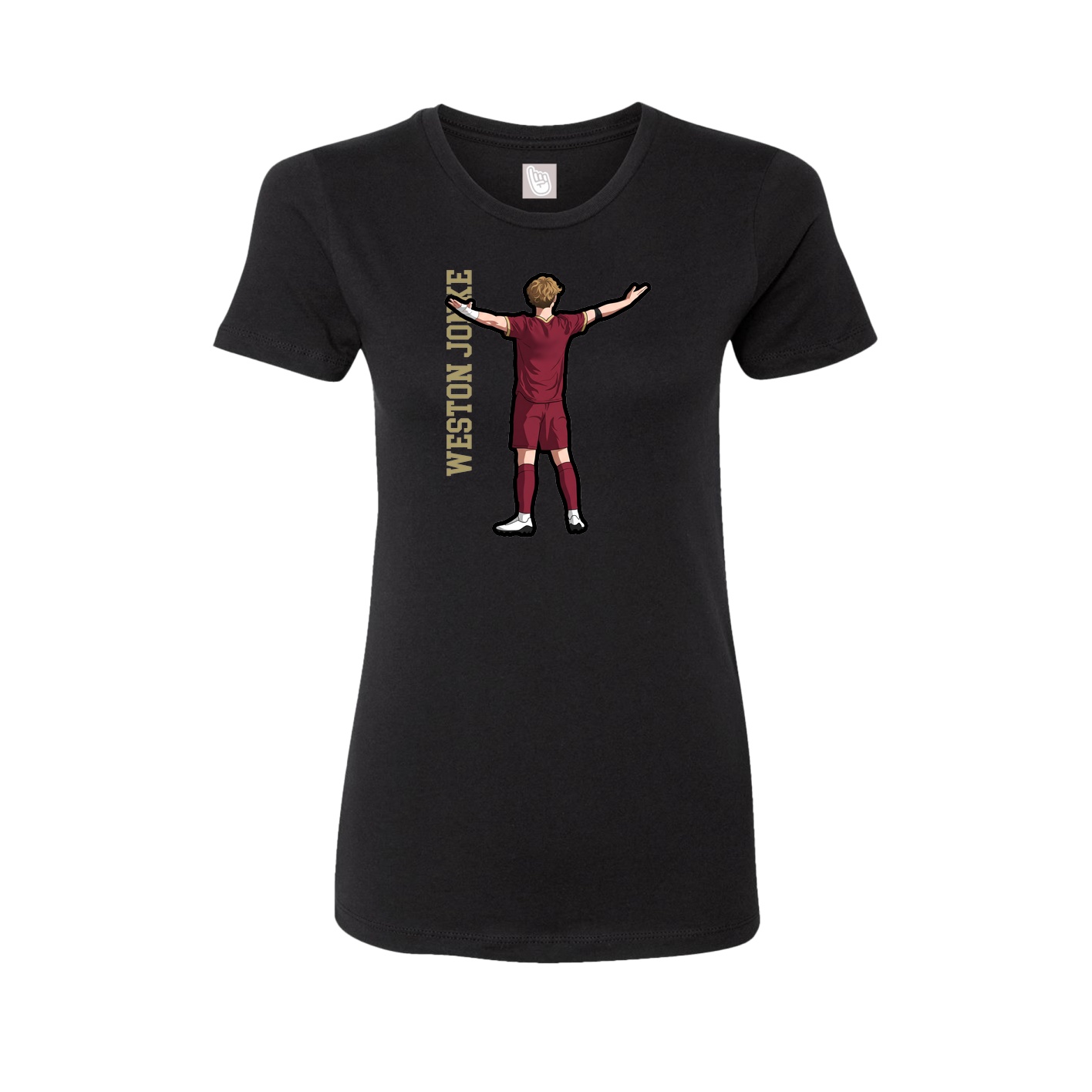 Fitted Women's Tee — Name Vertical in Black