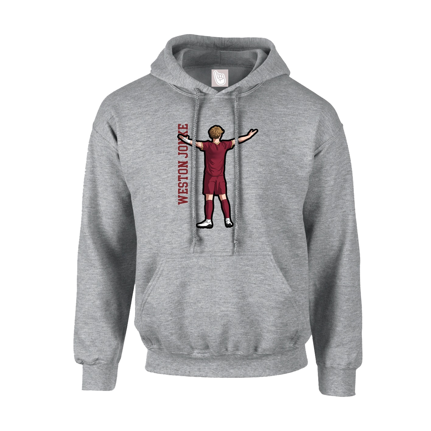 Youth Hoodie — Name Vertical in Grey