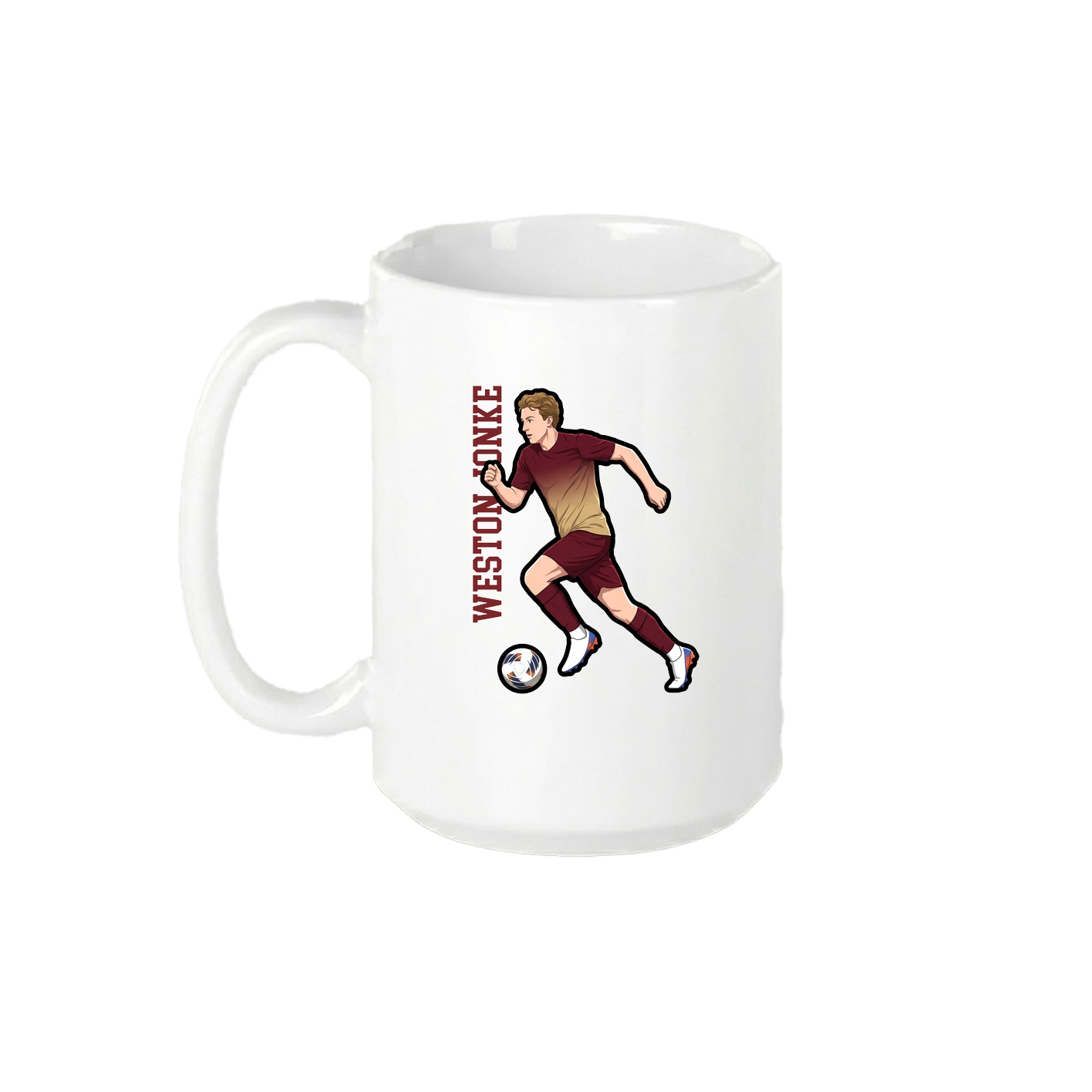 15oz Coffee Mug — Name Vertical in White