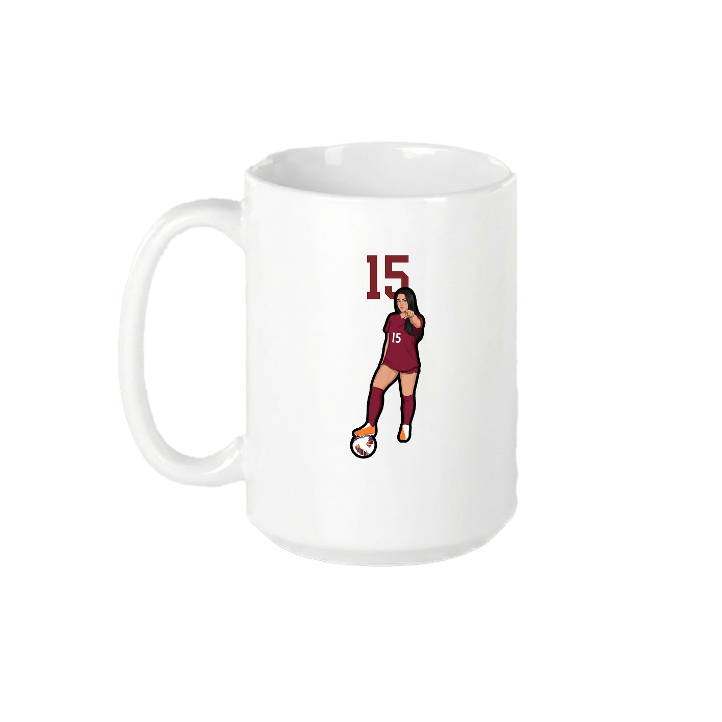 15oz Coffee Mug — Number Top in White