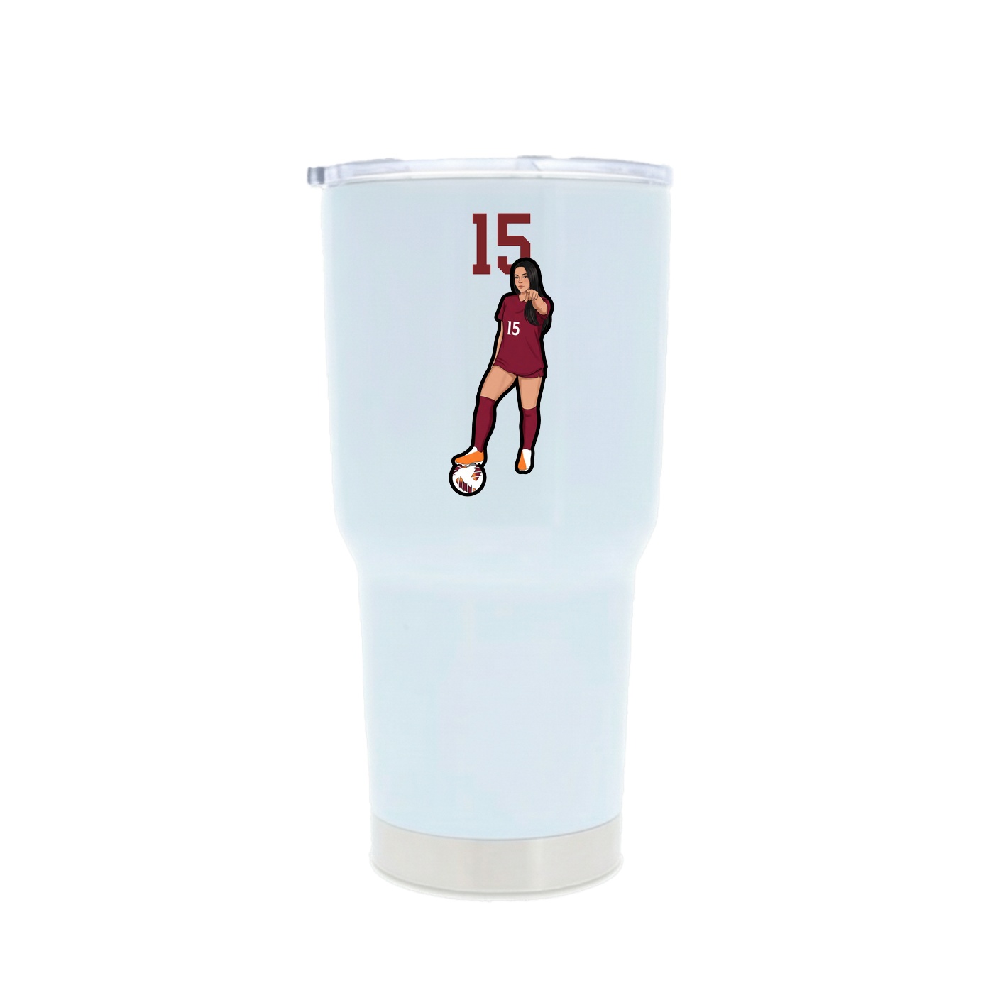 30oz Stainless Steel Tumbler — Number Top in White