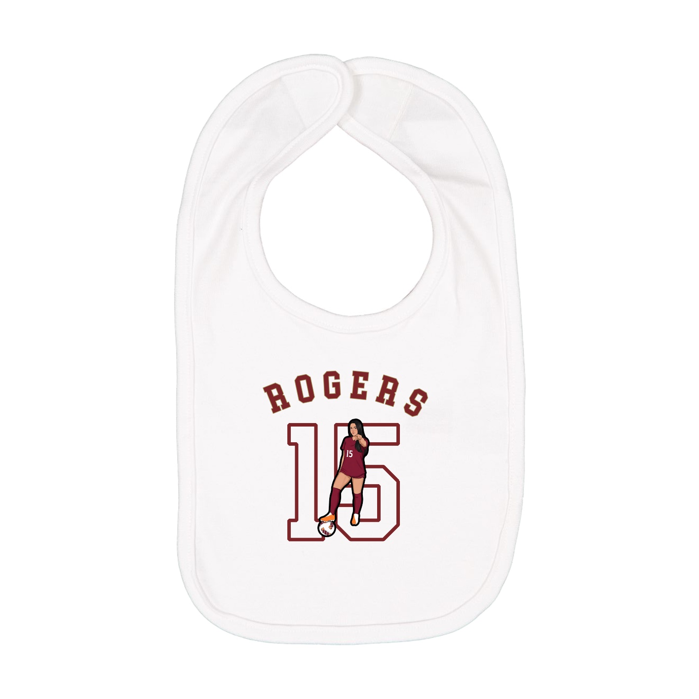 Infant Bib — Shirsey Arch in White