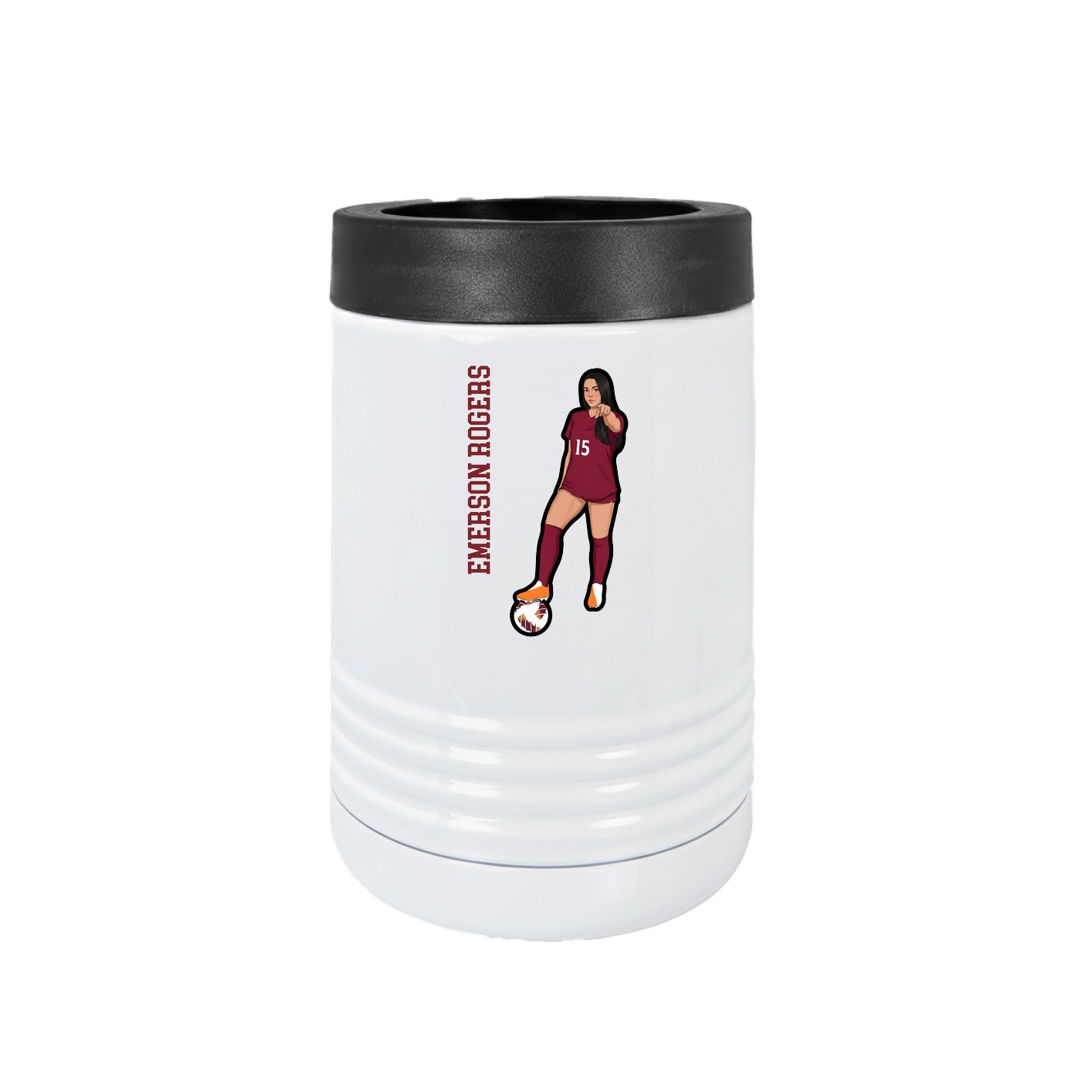 Beverage Holder — Name Vertical in White