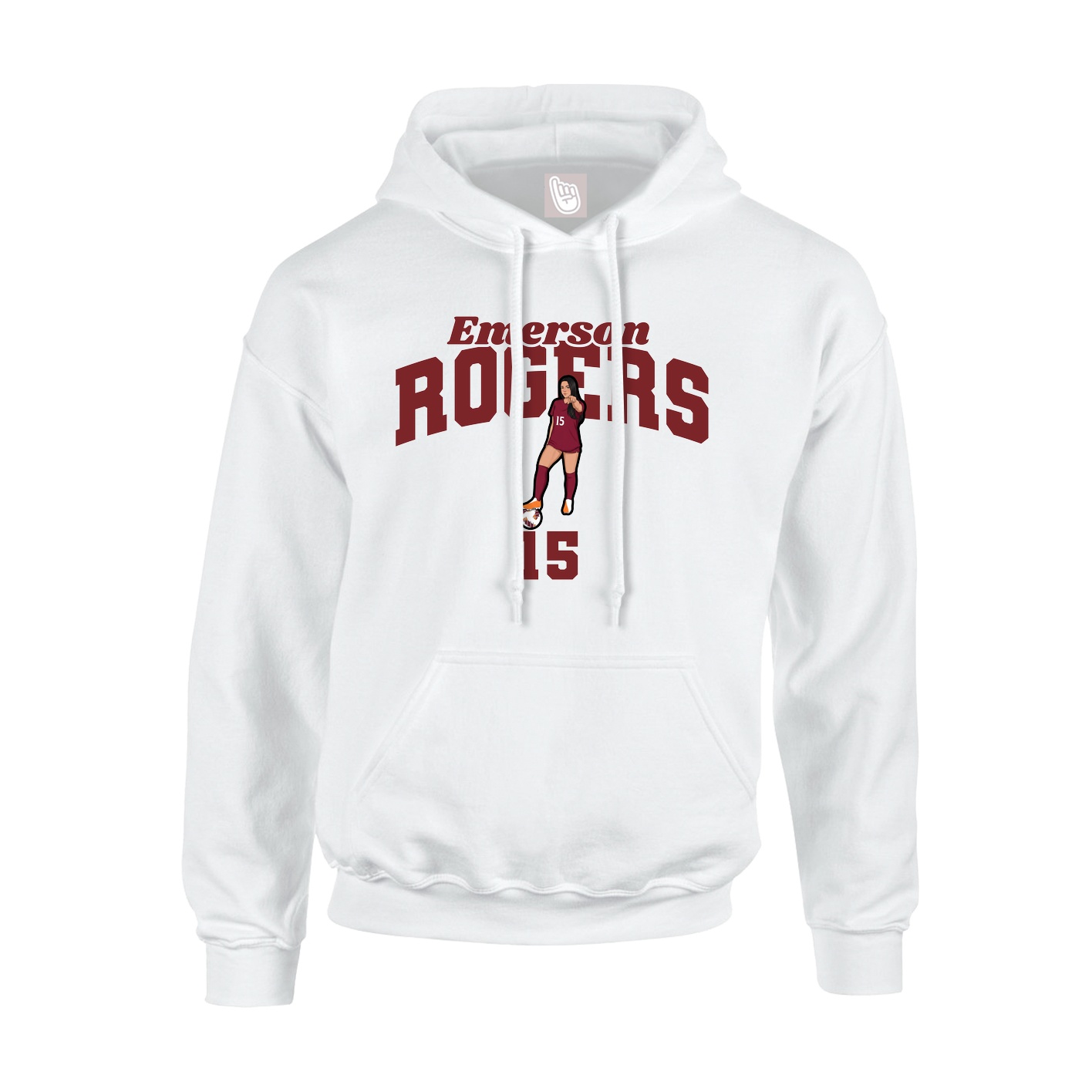 Youth Hoodie — Signature Arch in White