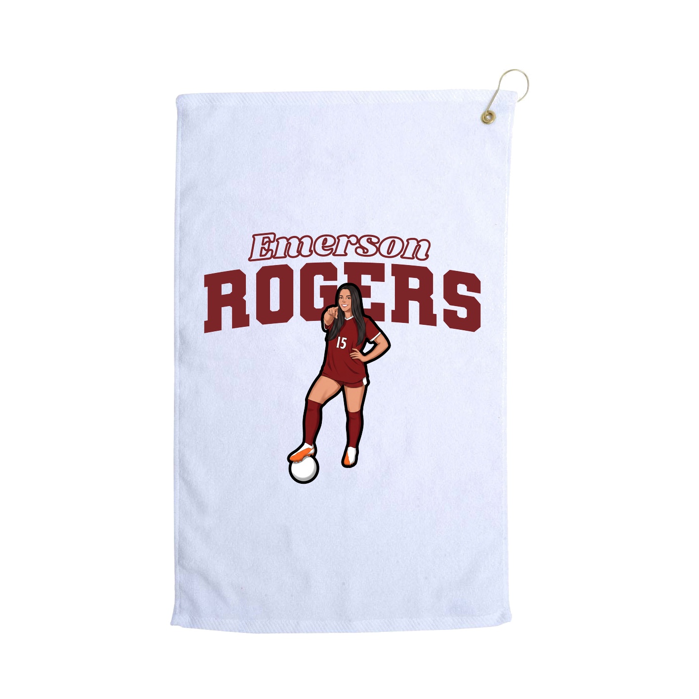 Golf Towel — Name Arch in White