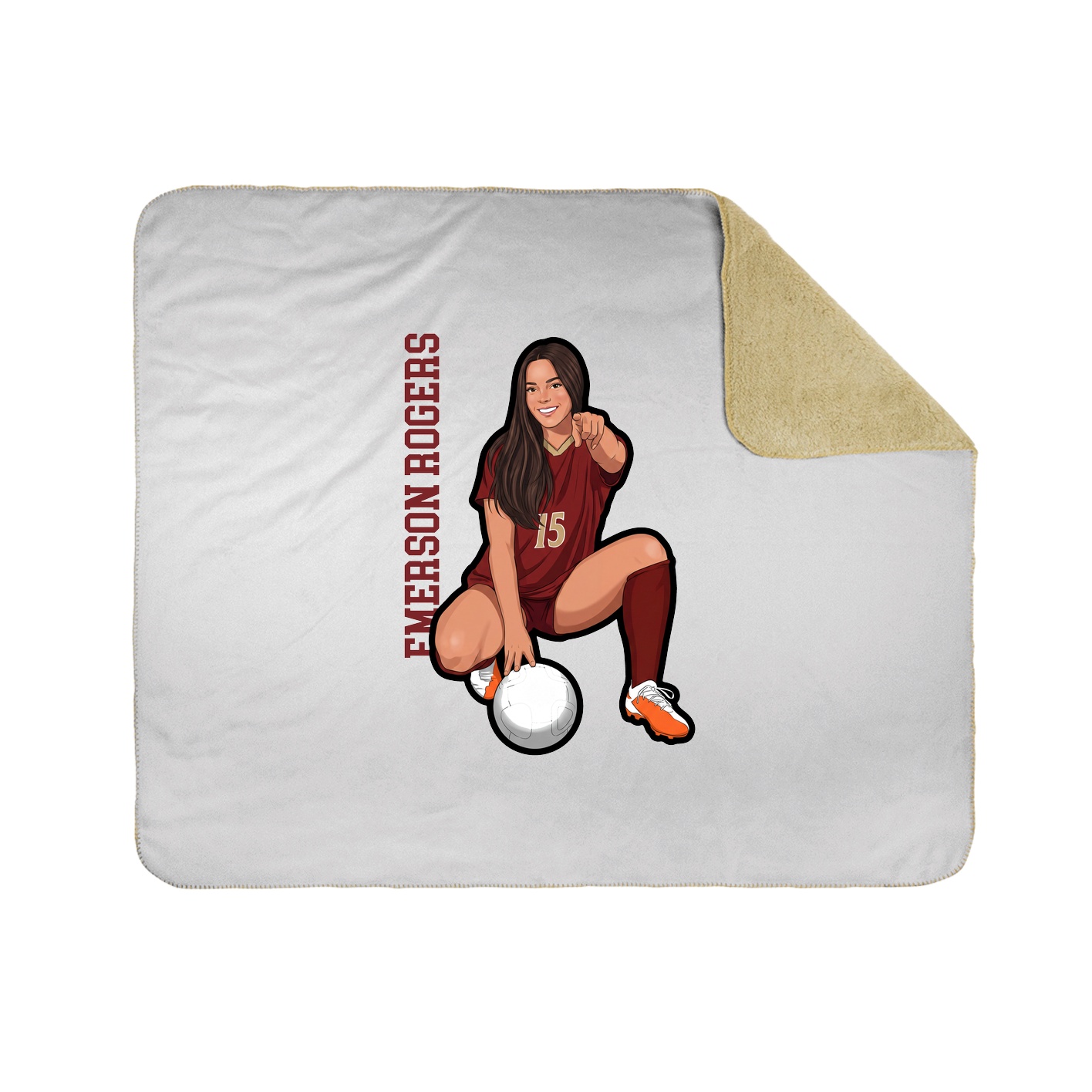 Throw Blanket — Name Vertical in White