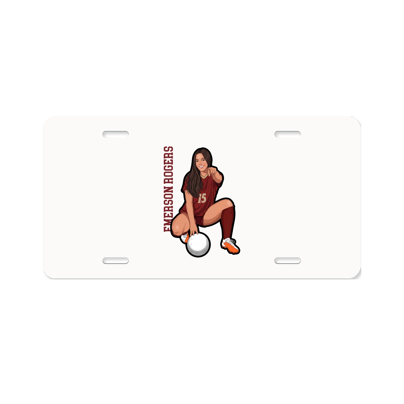 License Plate — Name Vertical in Classic