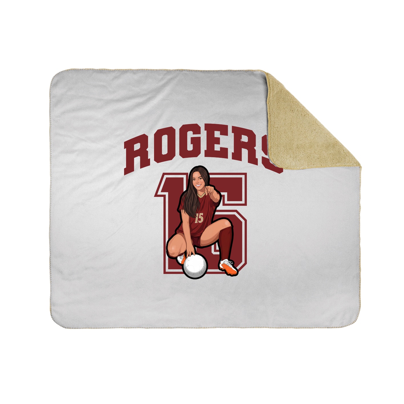 Throw Blanket — Number in White