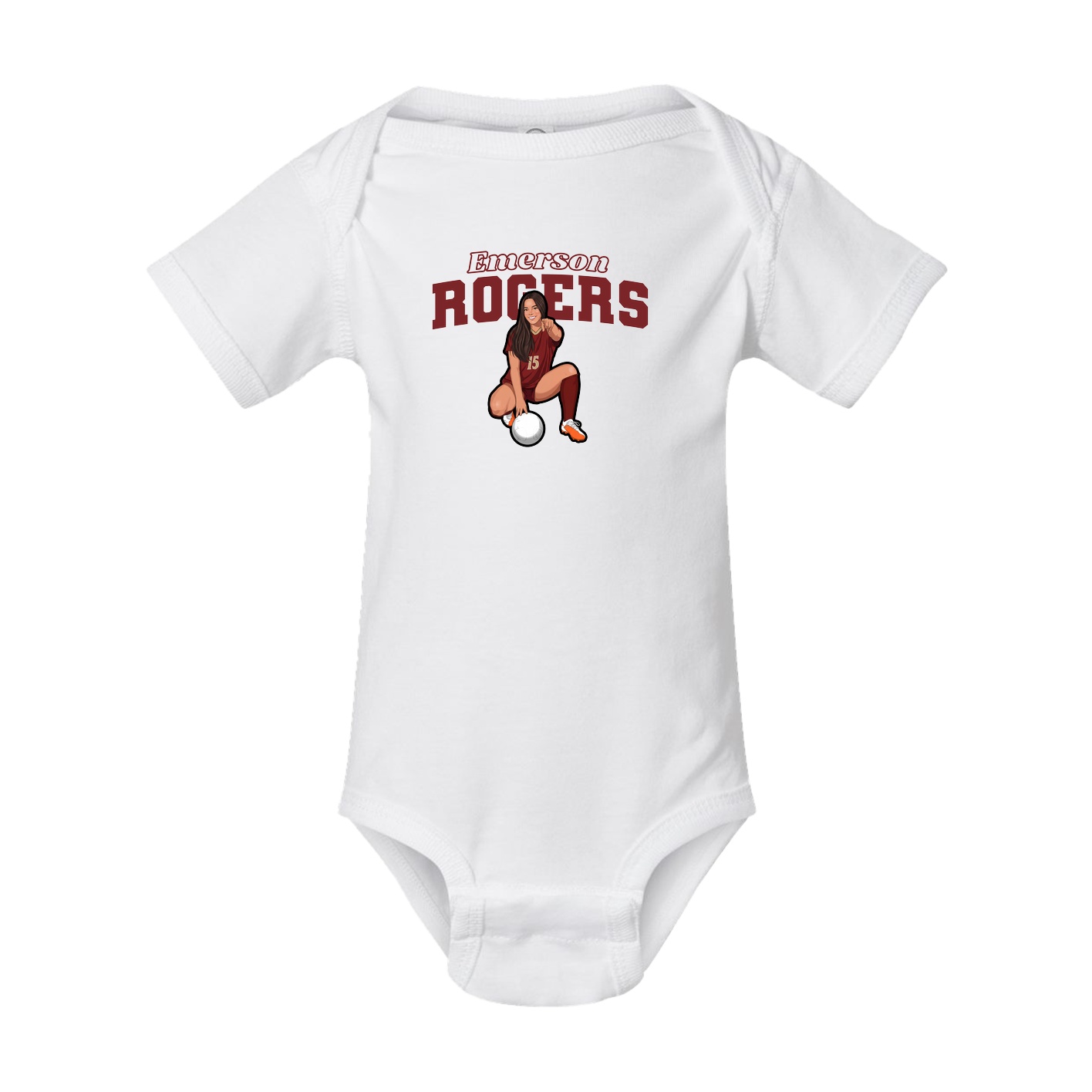 Baby Onesie — Name Arch in White