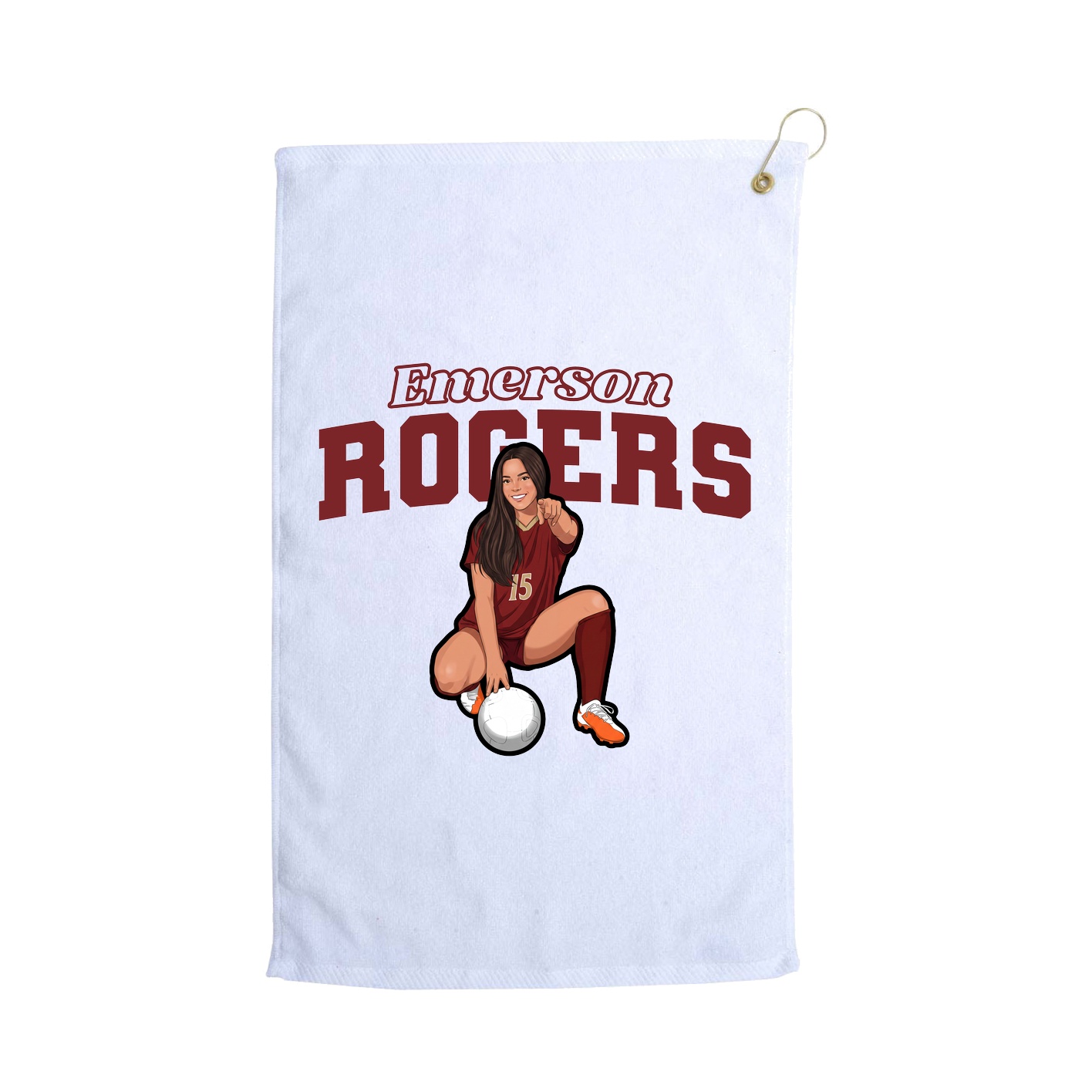 Golf Towel — Name Arch in White