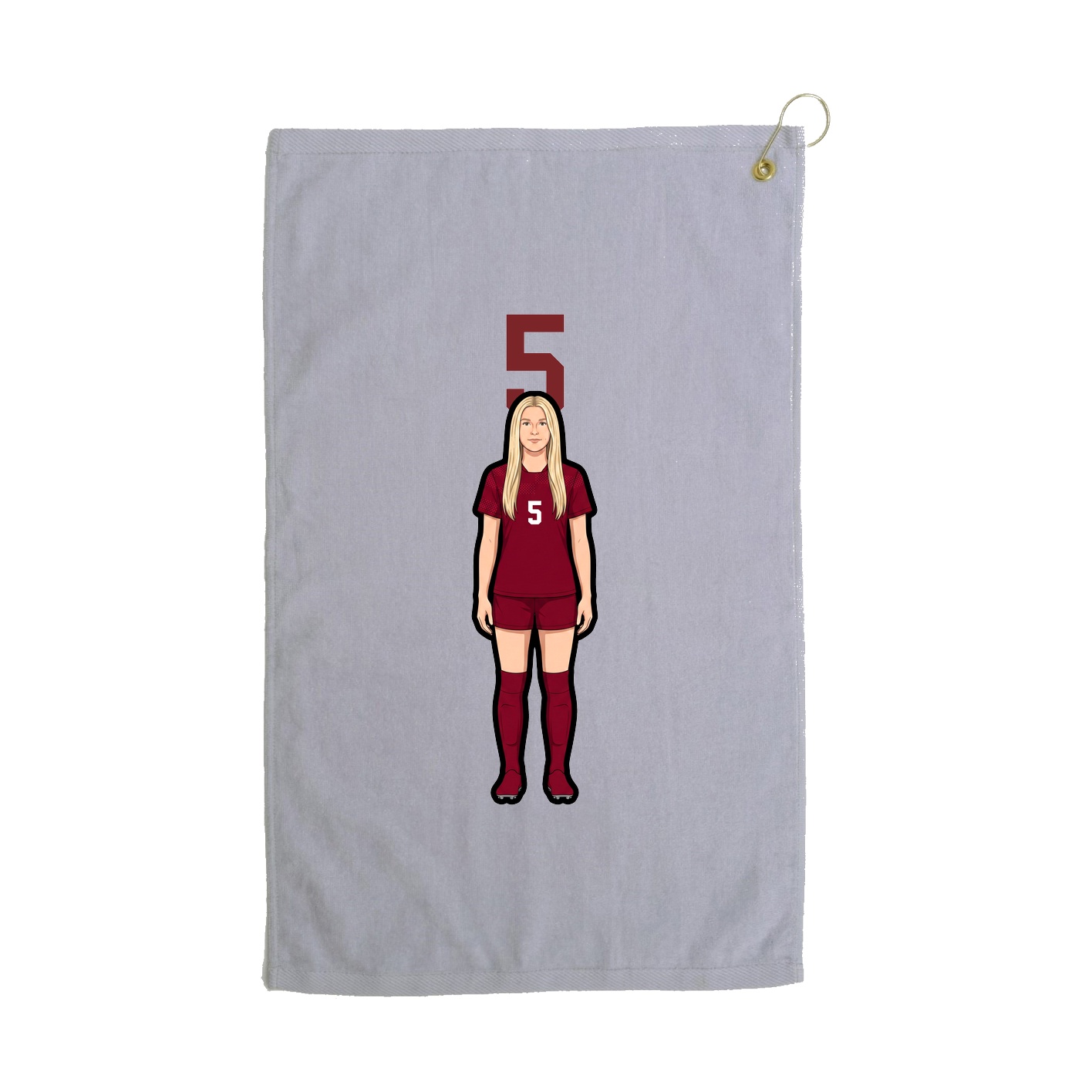 Golf Towel — Number Top in Grey