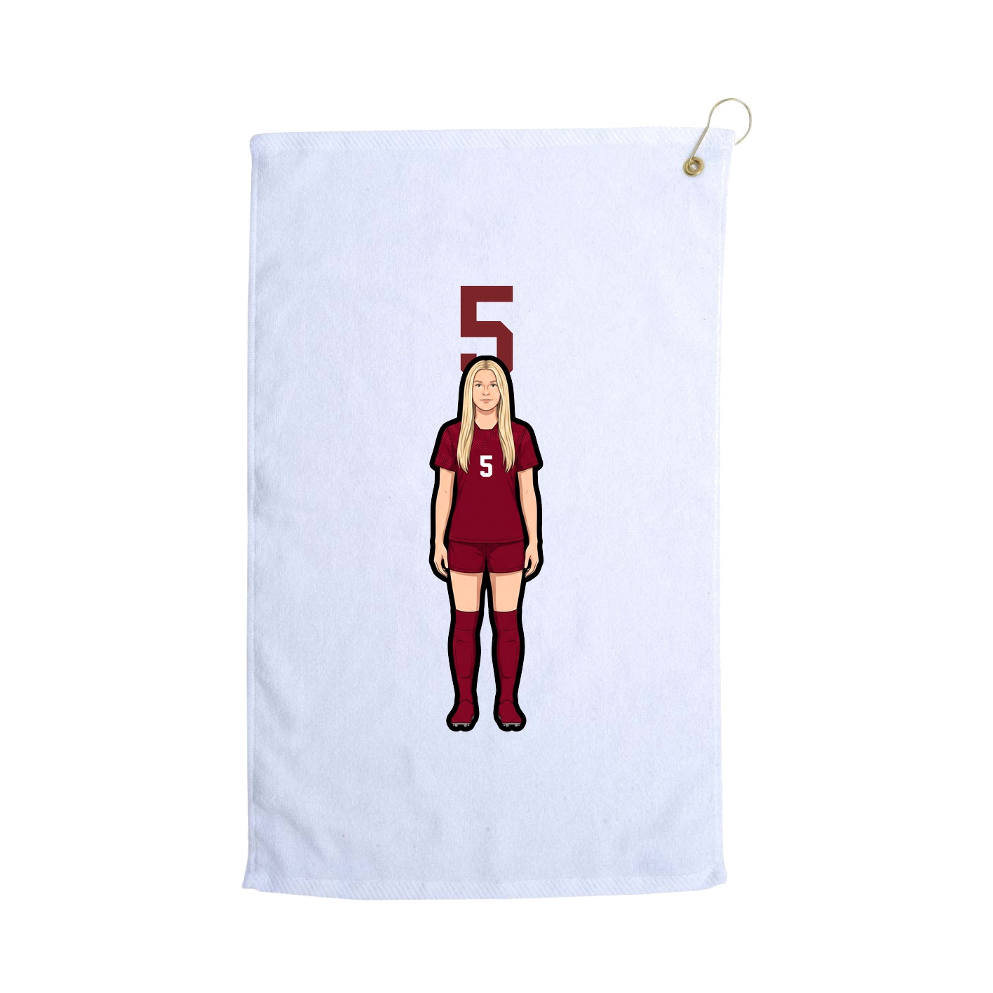 Golf Towel — Number Top in White