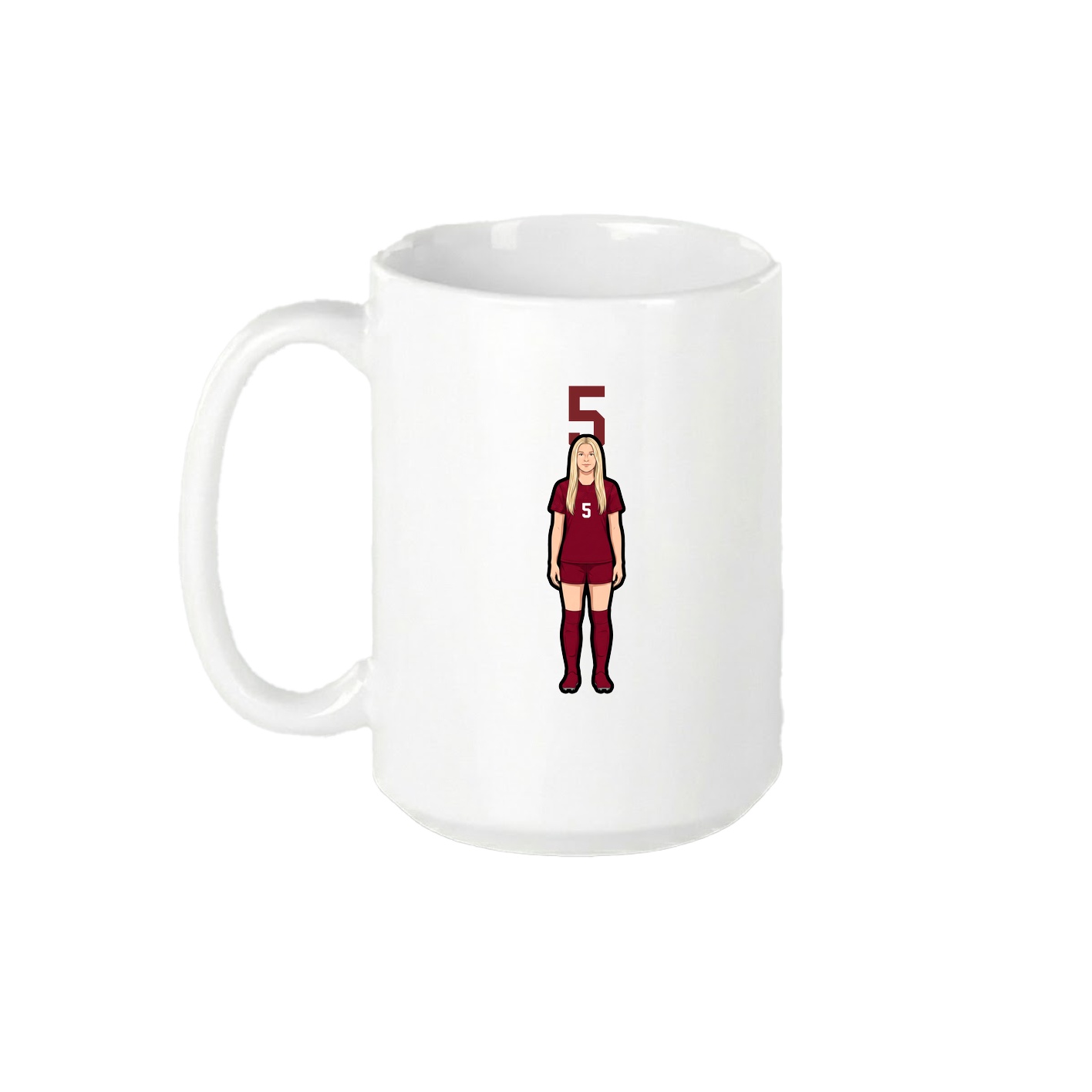 15oz Coffee Mug — Number Top in White