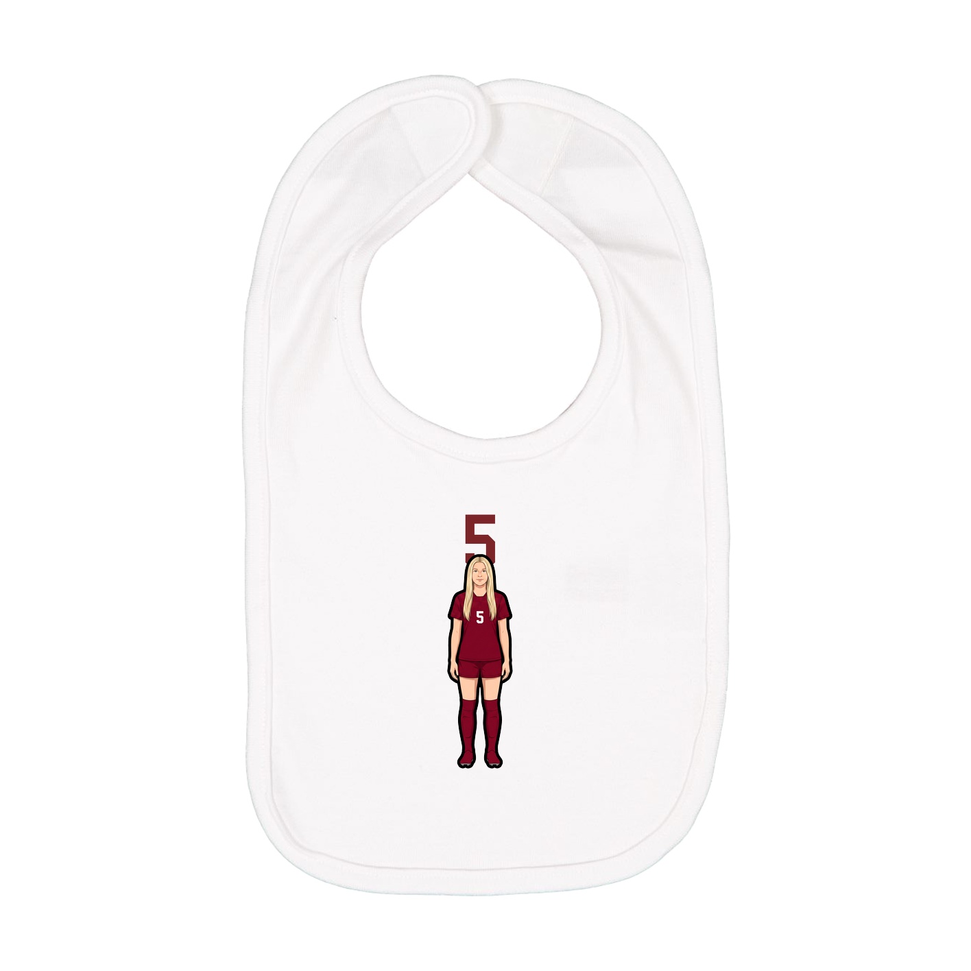 Infant Bib — Number Top in White