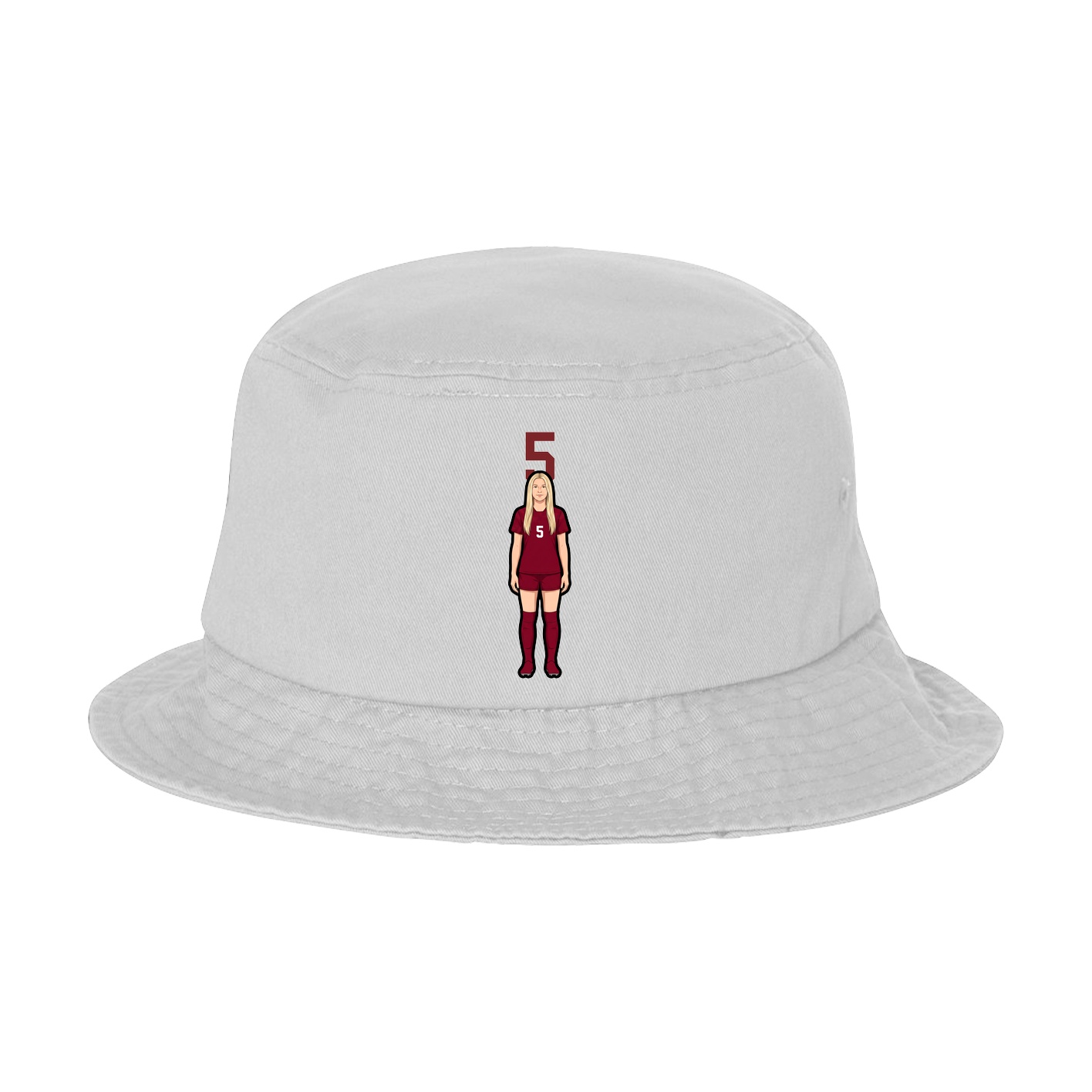 Bucket Cap — Number Top in White