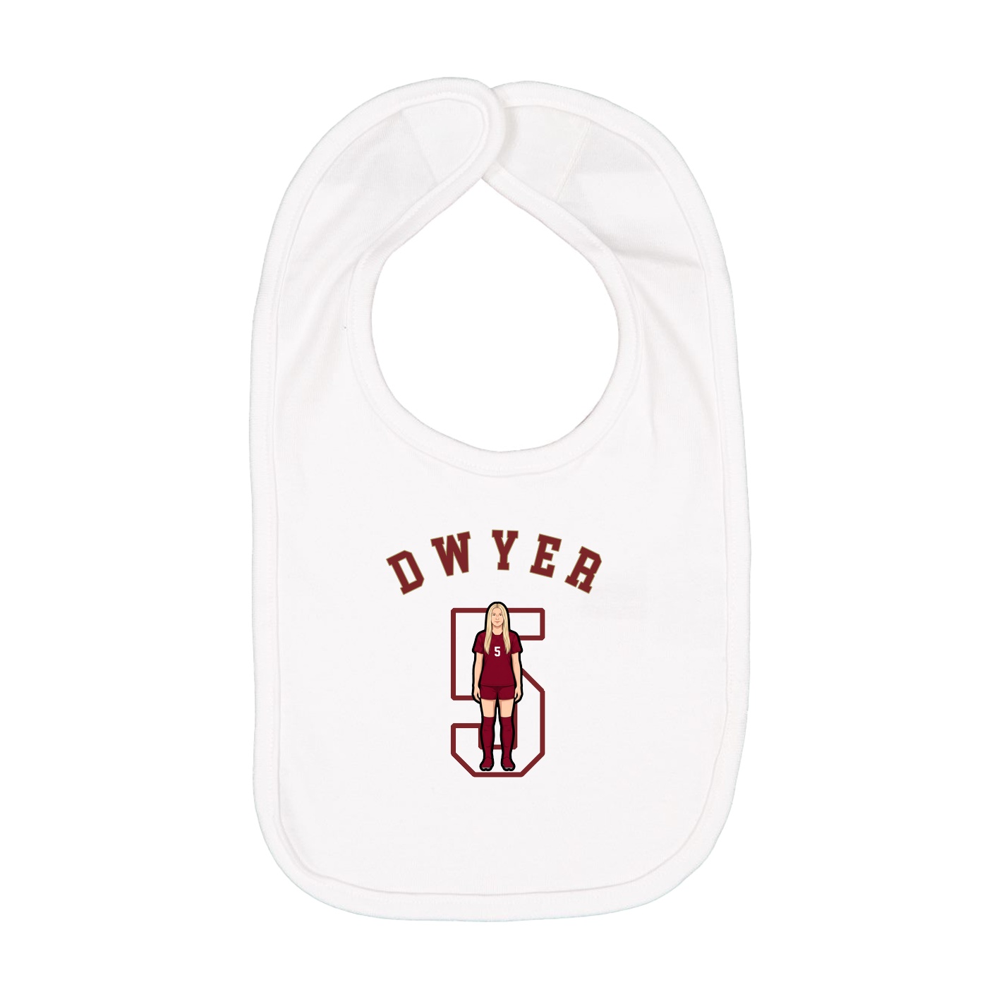 Infant Bib — Shirsey Arch in White