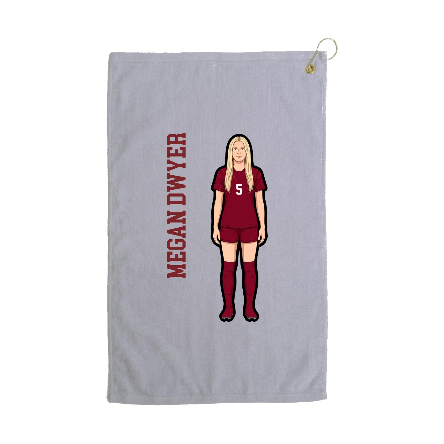 Golf Towel — Name Vertical in Grey