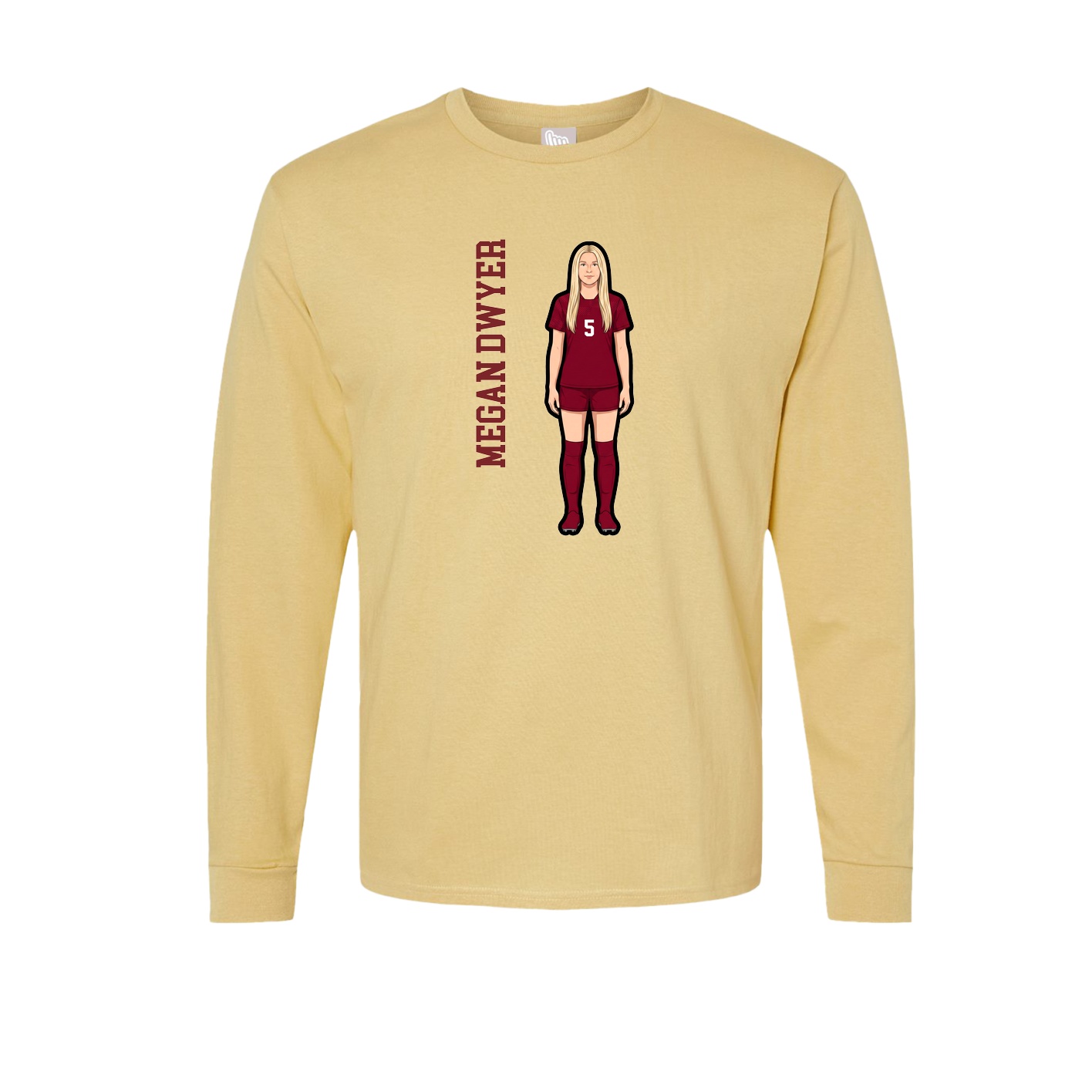 Long Sleeve Tee — Name Vertical in Vegas Gold