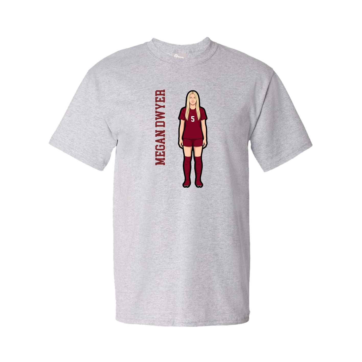 Youth Tee — Name Vertical in Grey