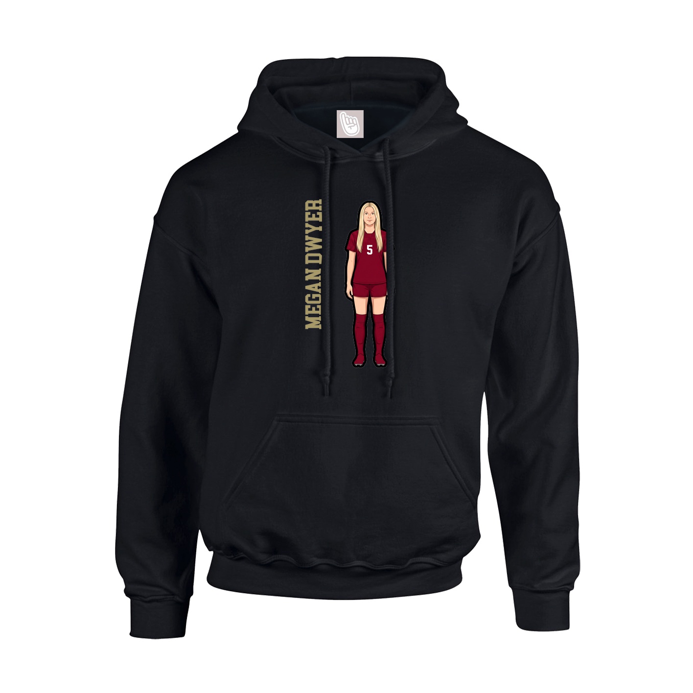 Hoodie — Name Vertical in Black