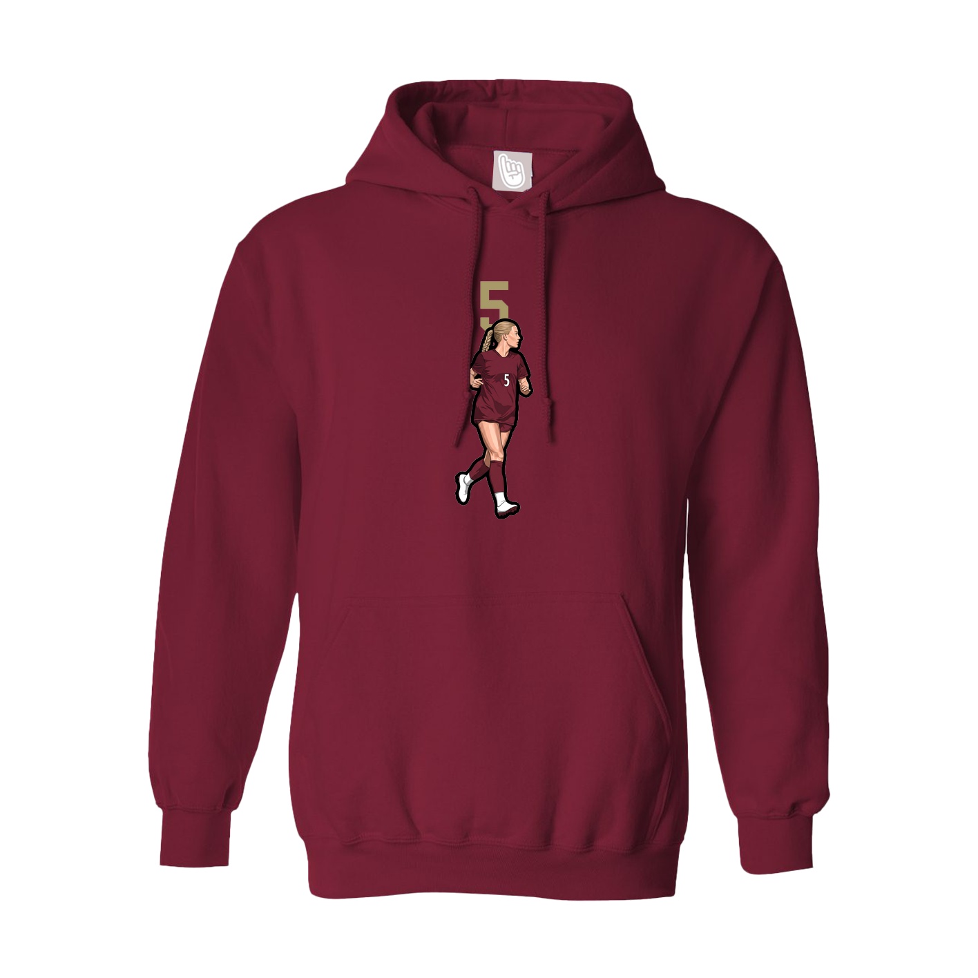 Hoodie — Number Top in Cardinal