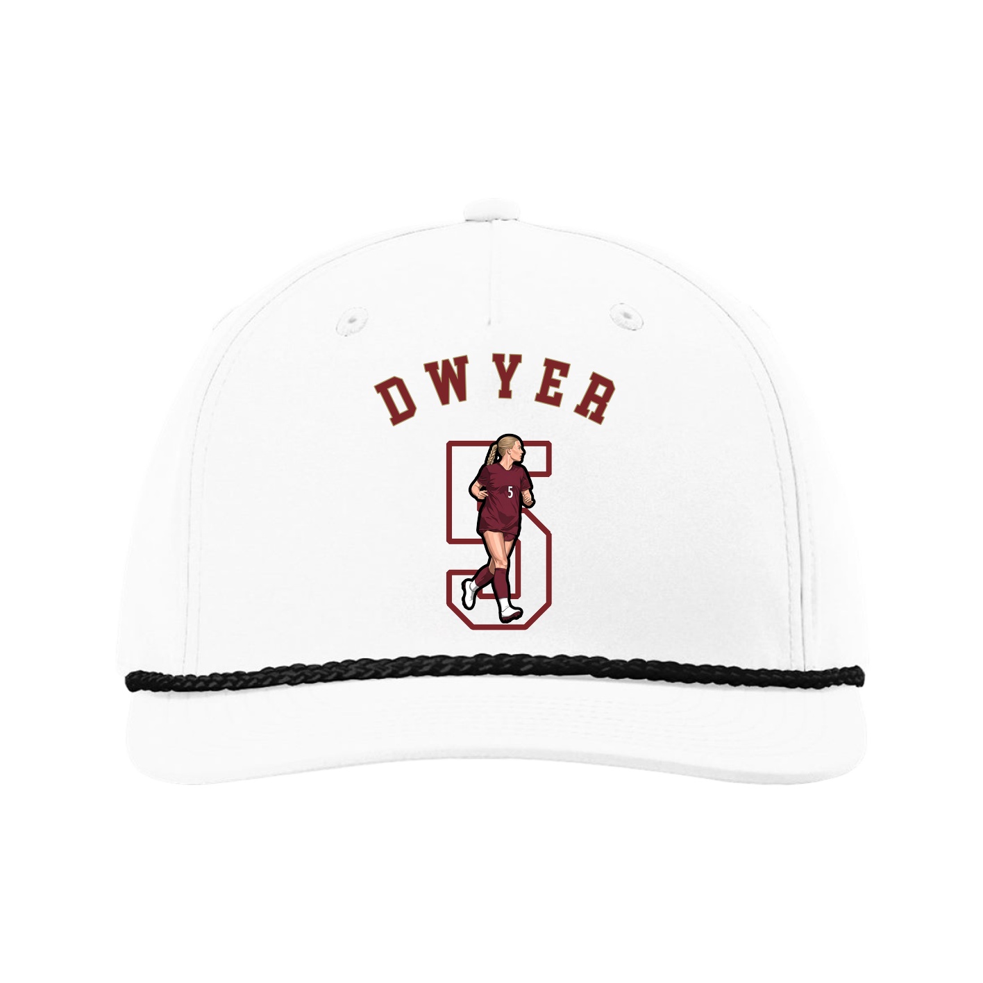 Five-Panel Classic Rope Cap — Shirsey Arch in White