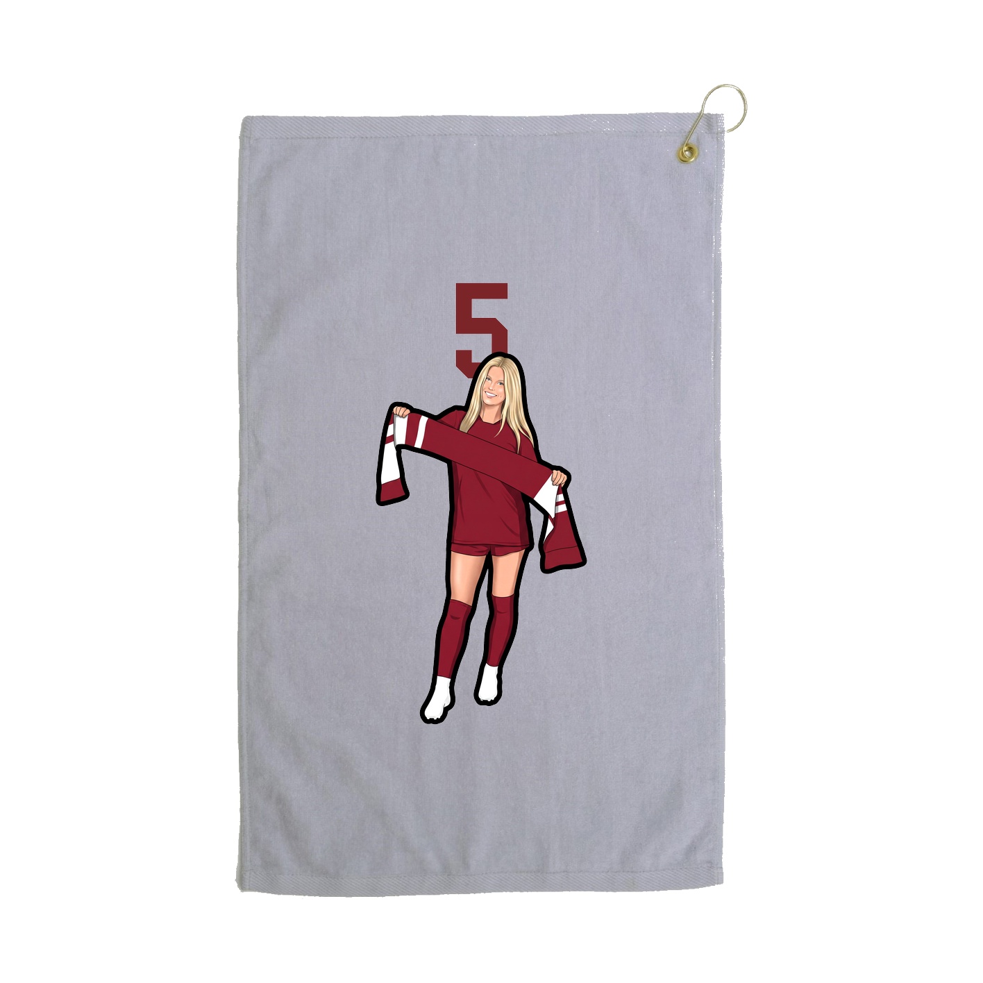 Golf Towel — Number Top in Grey