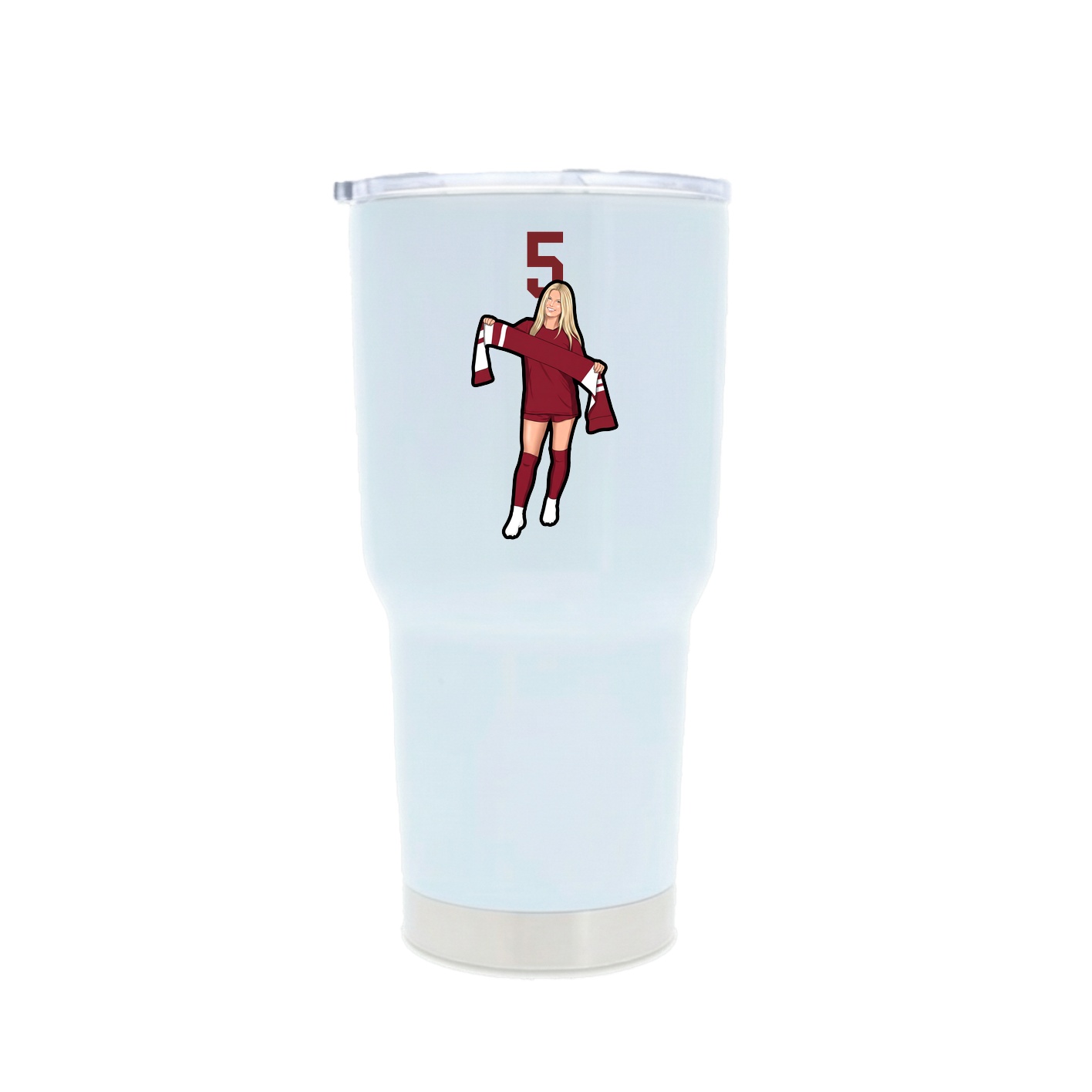 30oz Stainless Steel Tumbler — Number Top in White