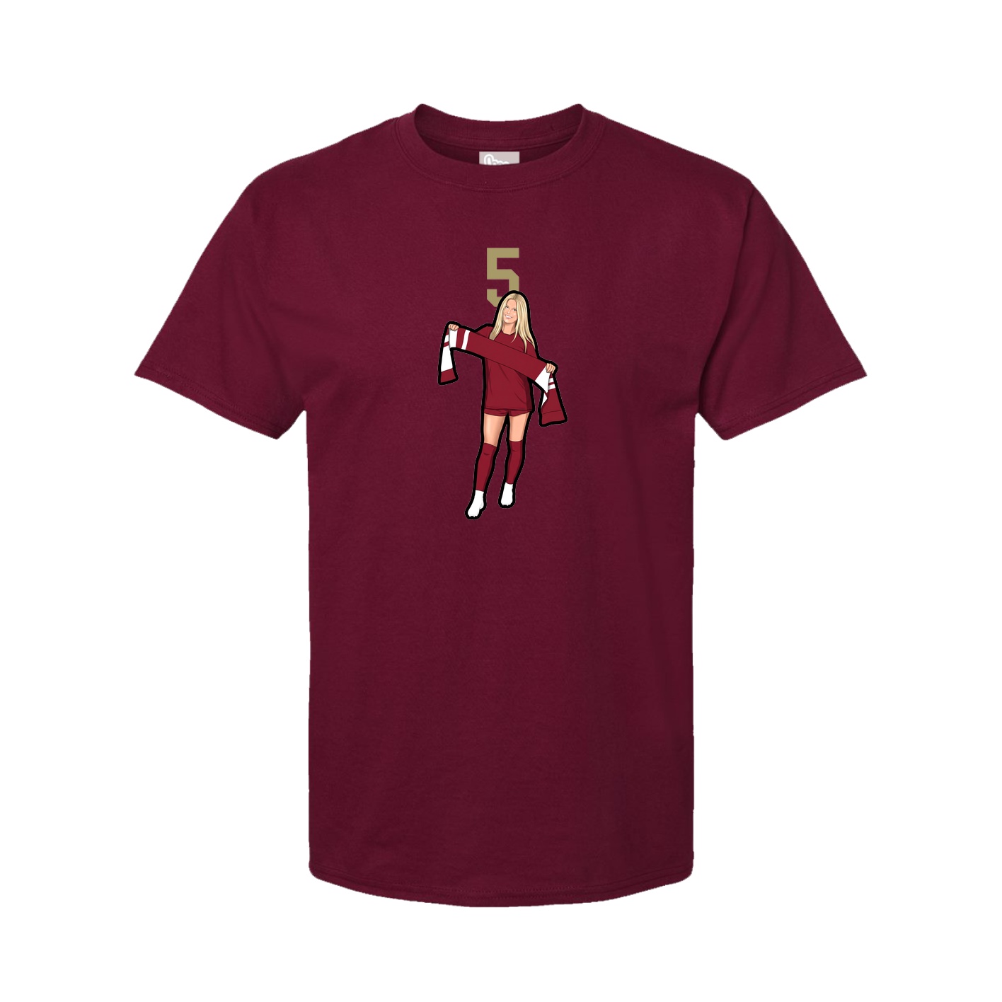 Youth Tee — Number Top in Cardinal