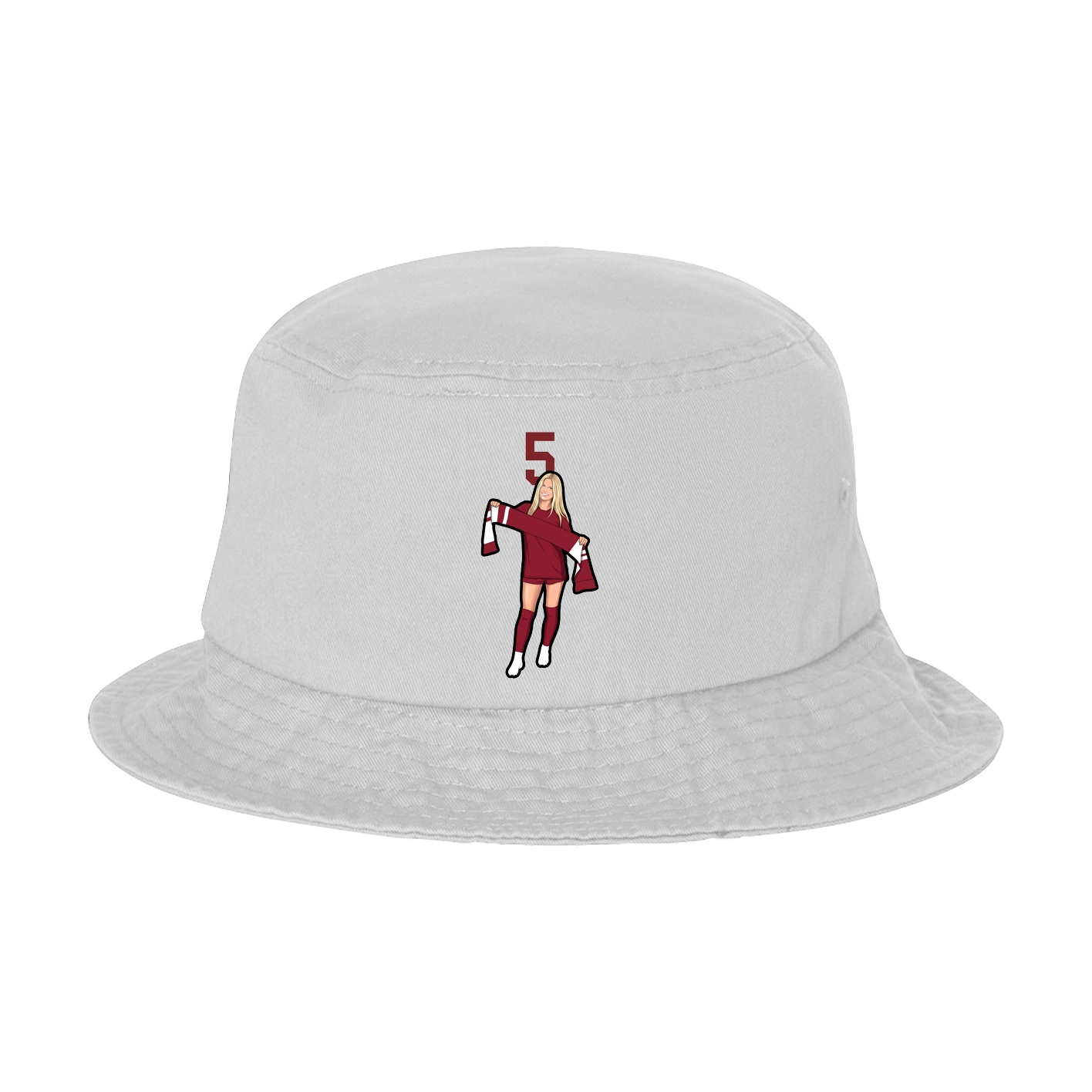 Bucket Cap — Number Top in White