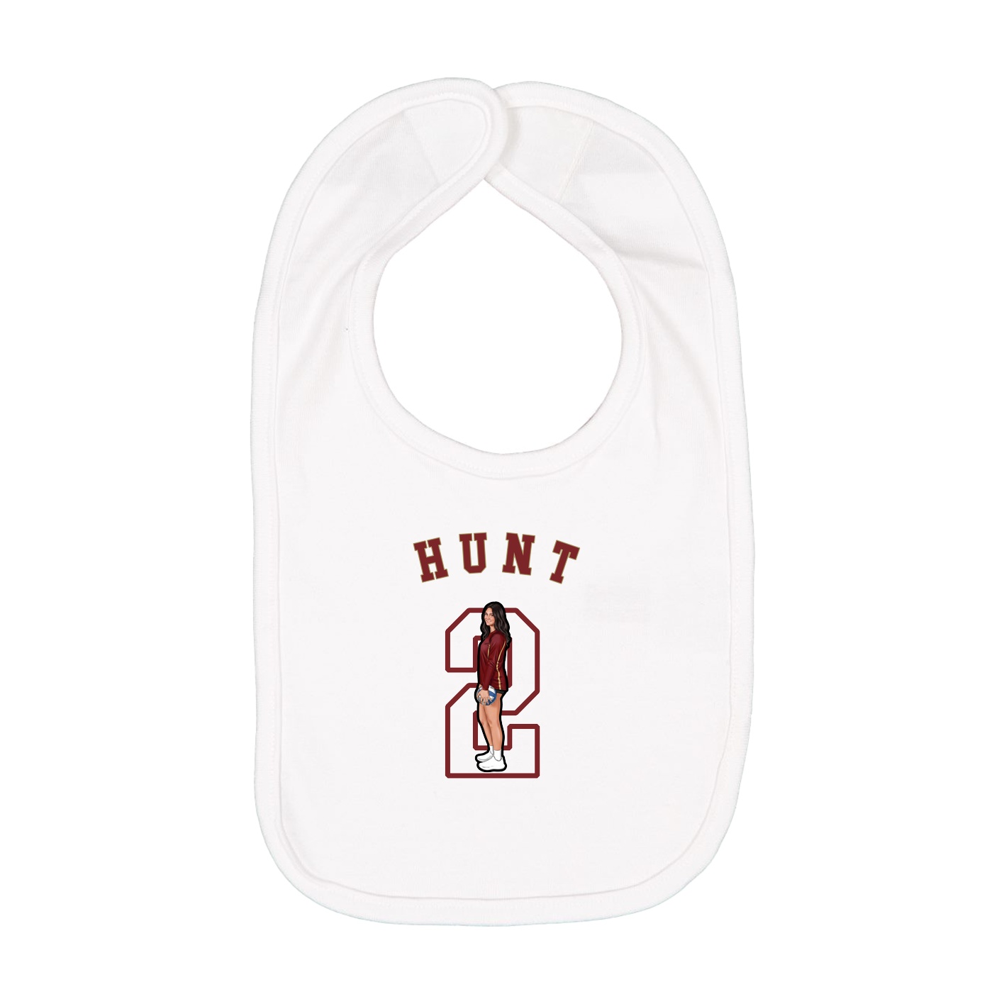 Infant Bib — Shirsey Arch in White