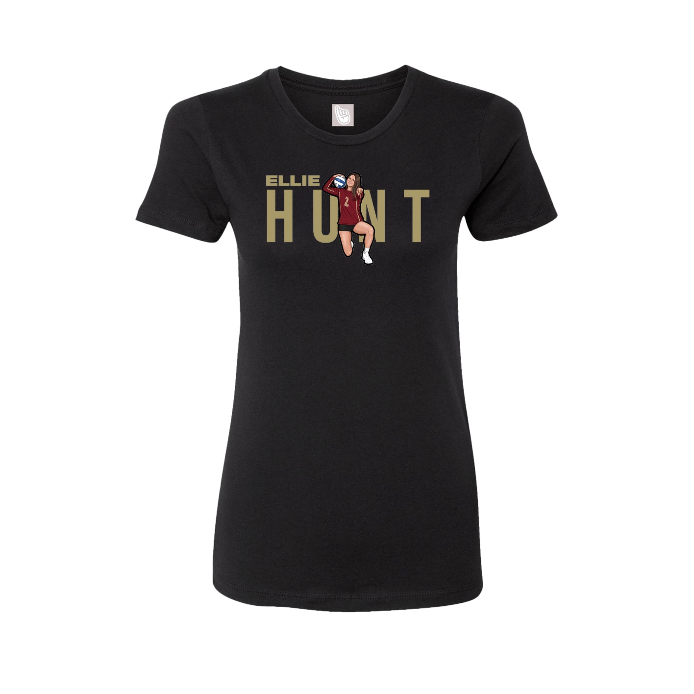 Fitted Women's Tee — Player Name in Black